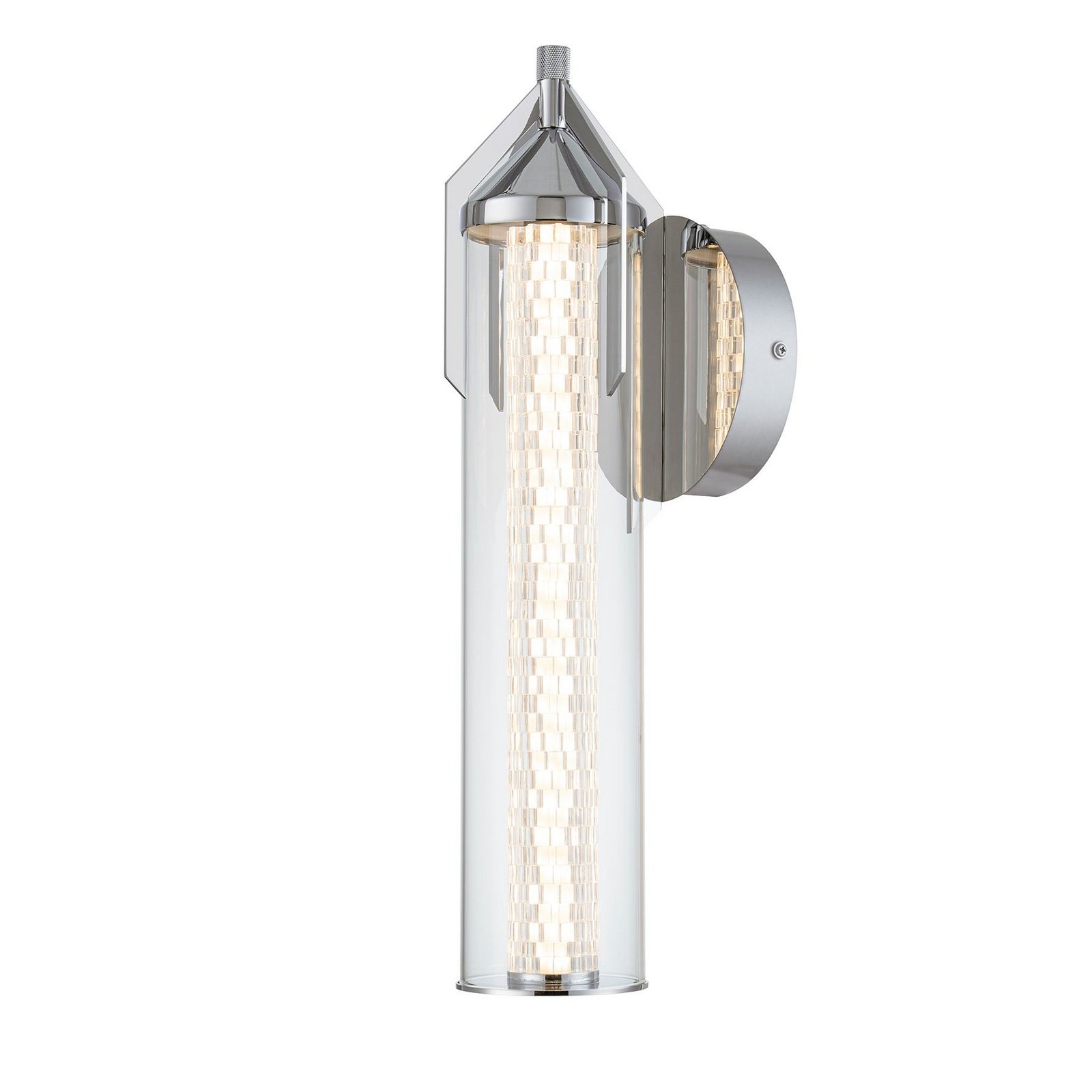 LED-vegglampe ESPADA, polert krom, Ø 16 cm, metall IP44