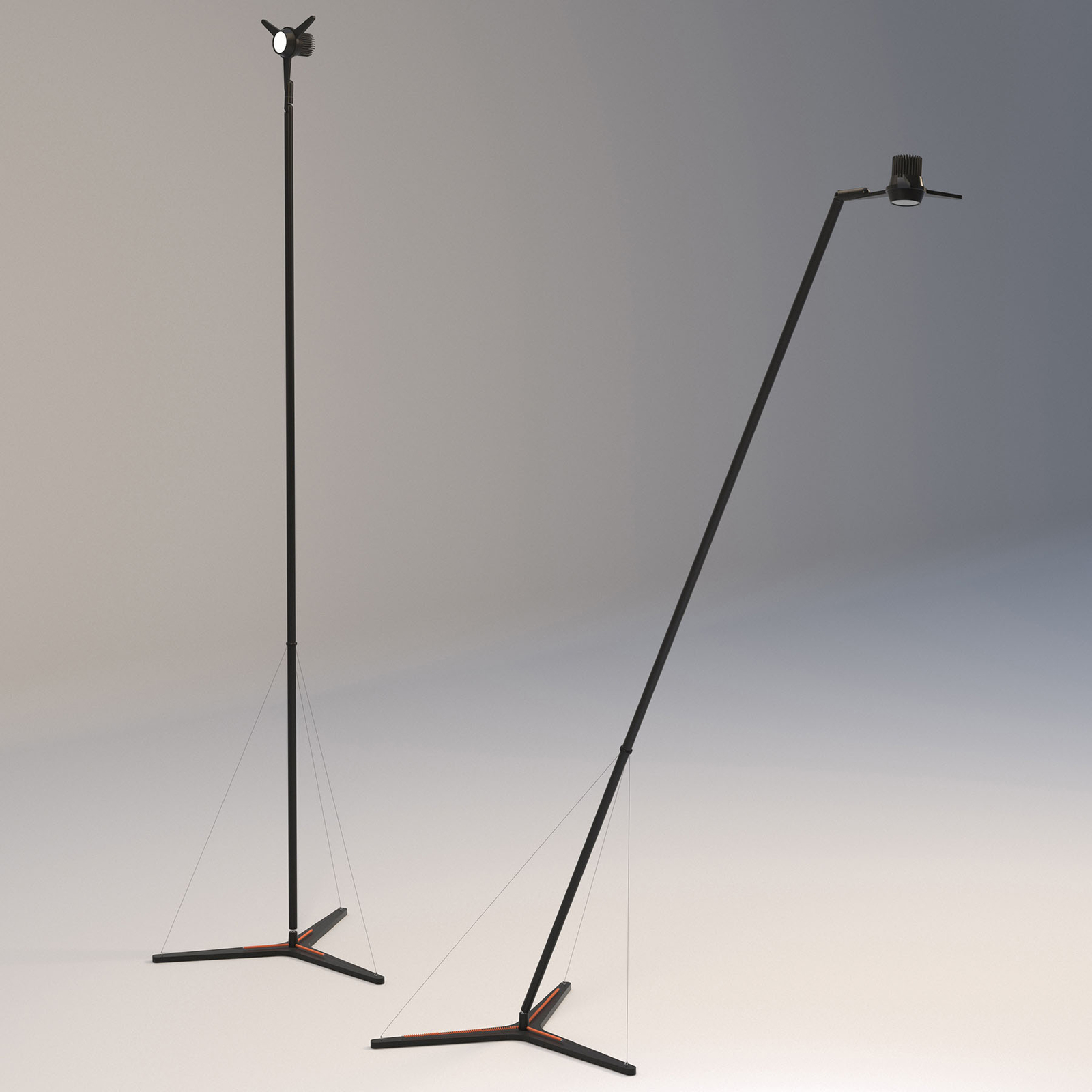 Martinelli Luce Y3 stojaca LED lampa, čierna