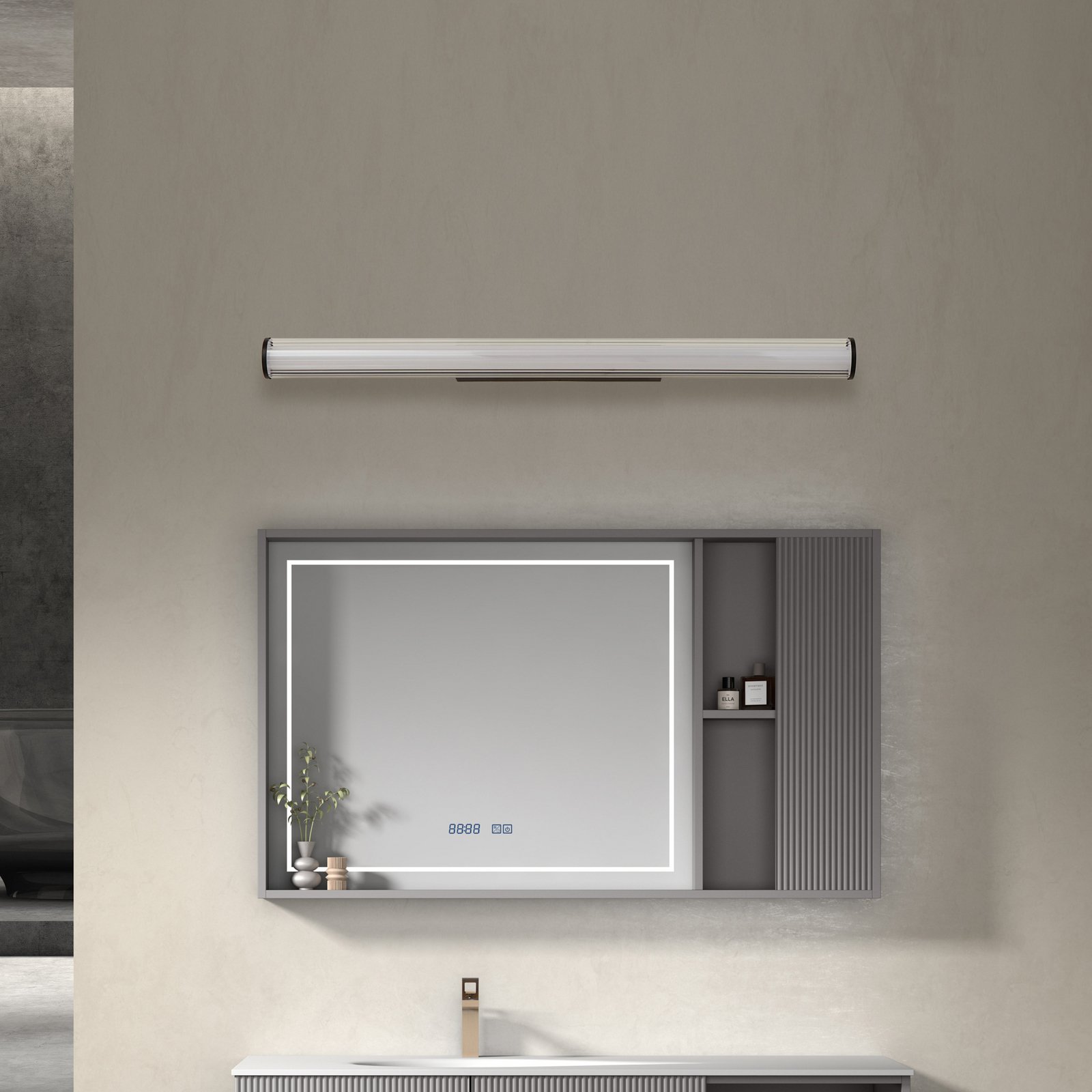Kirka LED Seinävalaisin CCT IP44 Musta/Valkoinen - Lindby