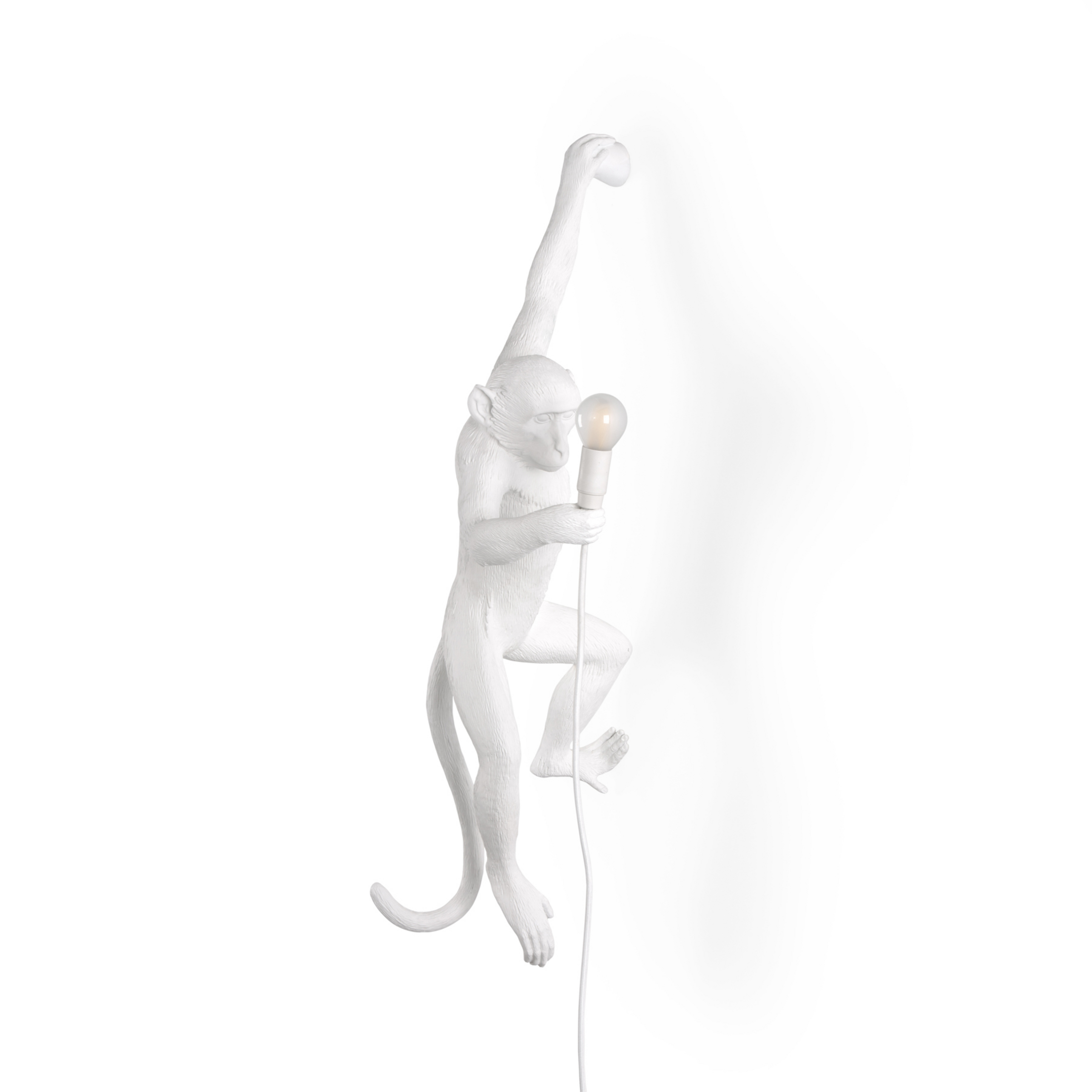 SELETTI Monkey Lamp LED-Deko-Wandlampe weiß, links