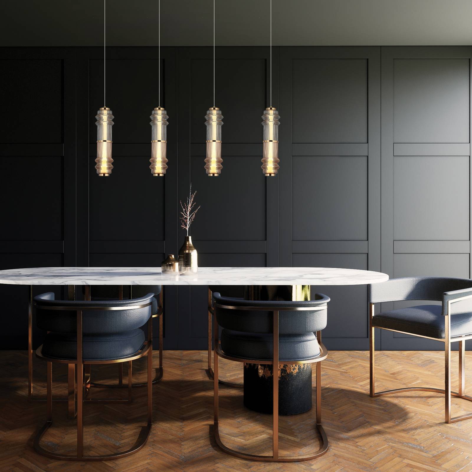 LED-Hängelampe Dereck, rauchgrau/amberfarben, Ø 10 cm, Glas günstig online kaufen