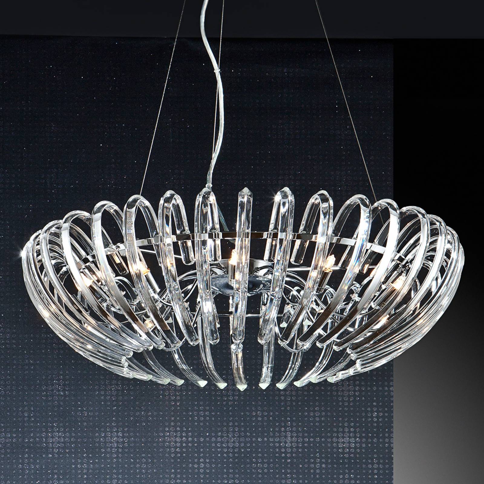 Kristallen hanglamp Ariadna transparant - 66 cm