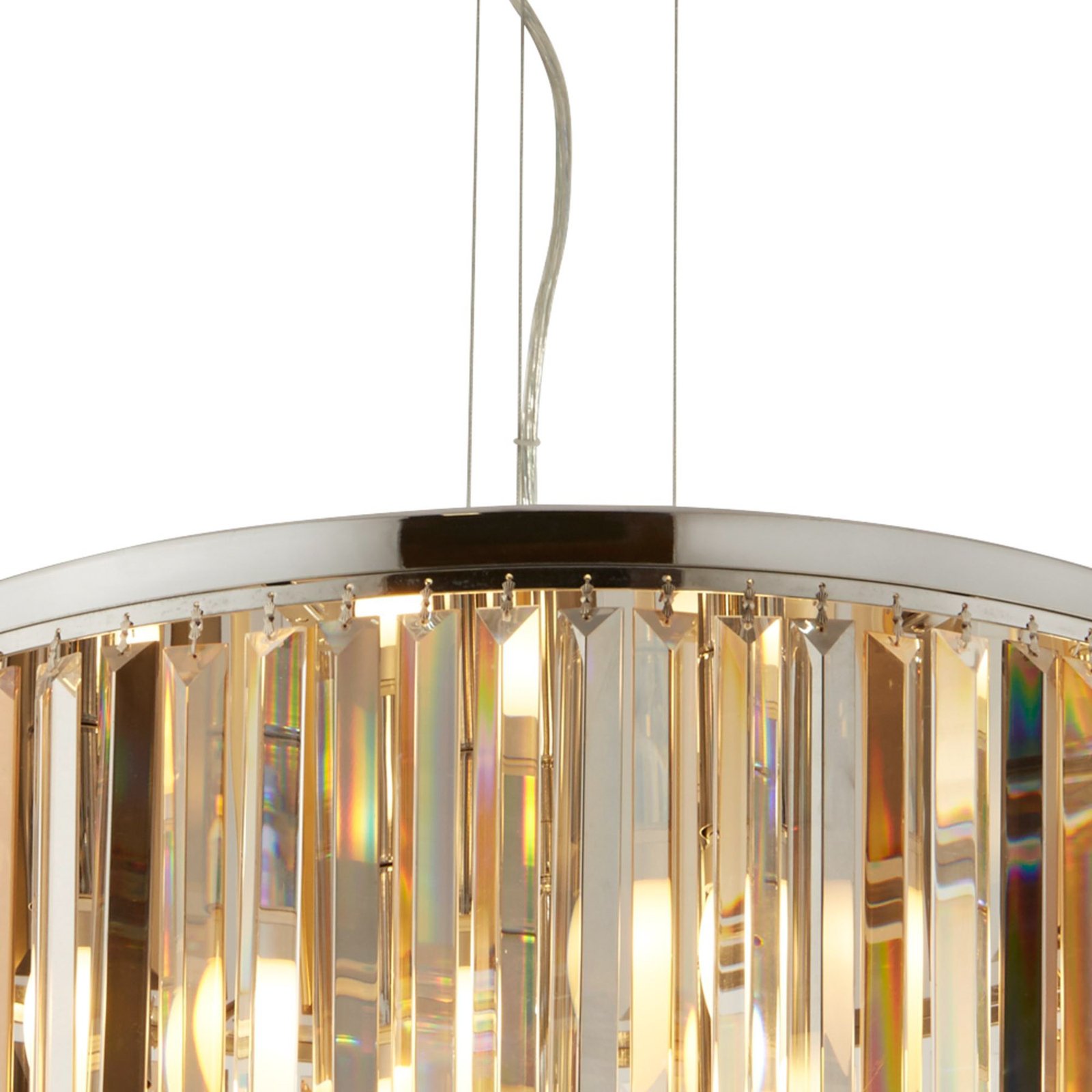 Hanglamp Clarissa met kristallen prisma's, Ø 60 cm