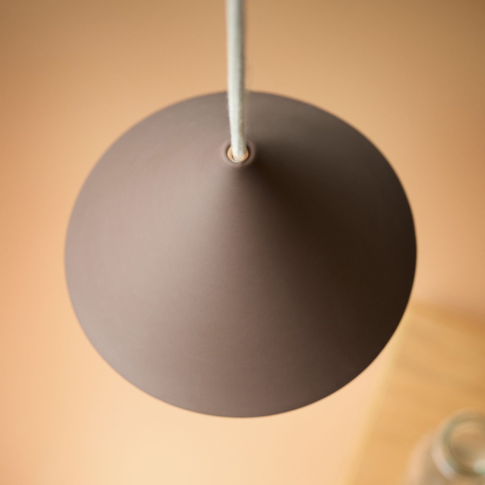 Suspension « Ceramic Cone », marron, Ø 19 cm, porcelaine, G9 - Moebe