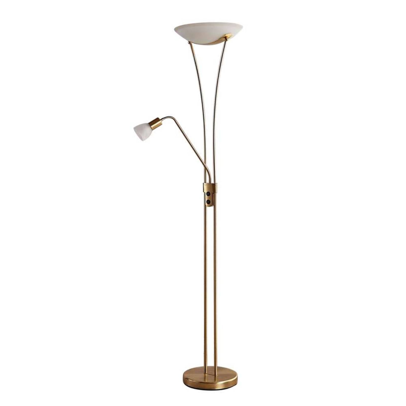 Lampa oświetlająca sufit Lindby Felicia z lampką do czytania, mosiądz