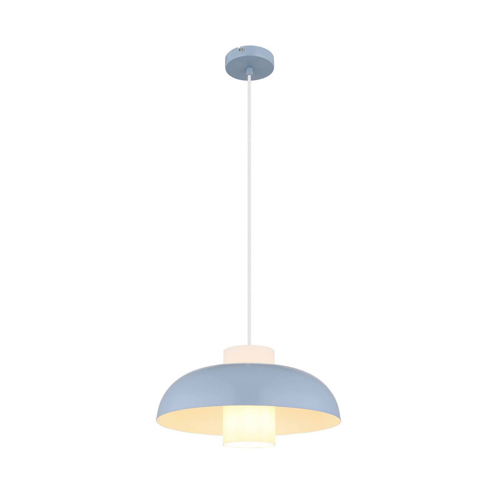 Pendellampe Lowe, blau matt, Ø 38 cm, Metall