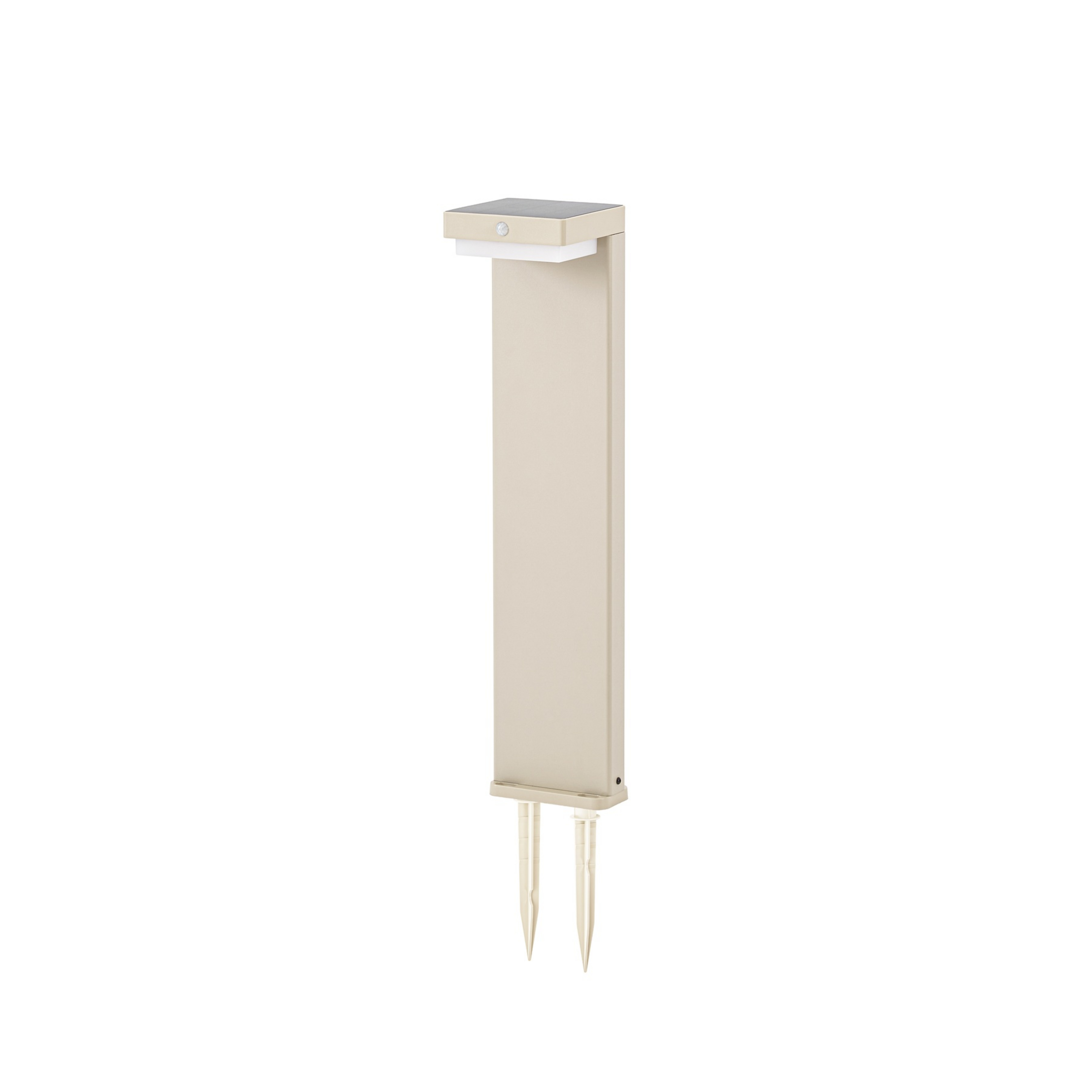 Eleazar LED-Solar-Sockelleuchte, beige, Alu, Sensor - Lindby