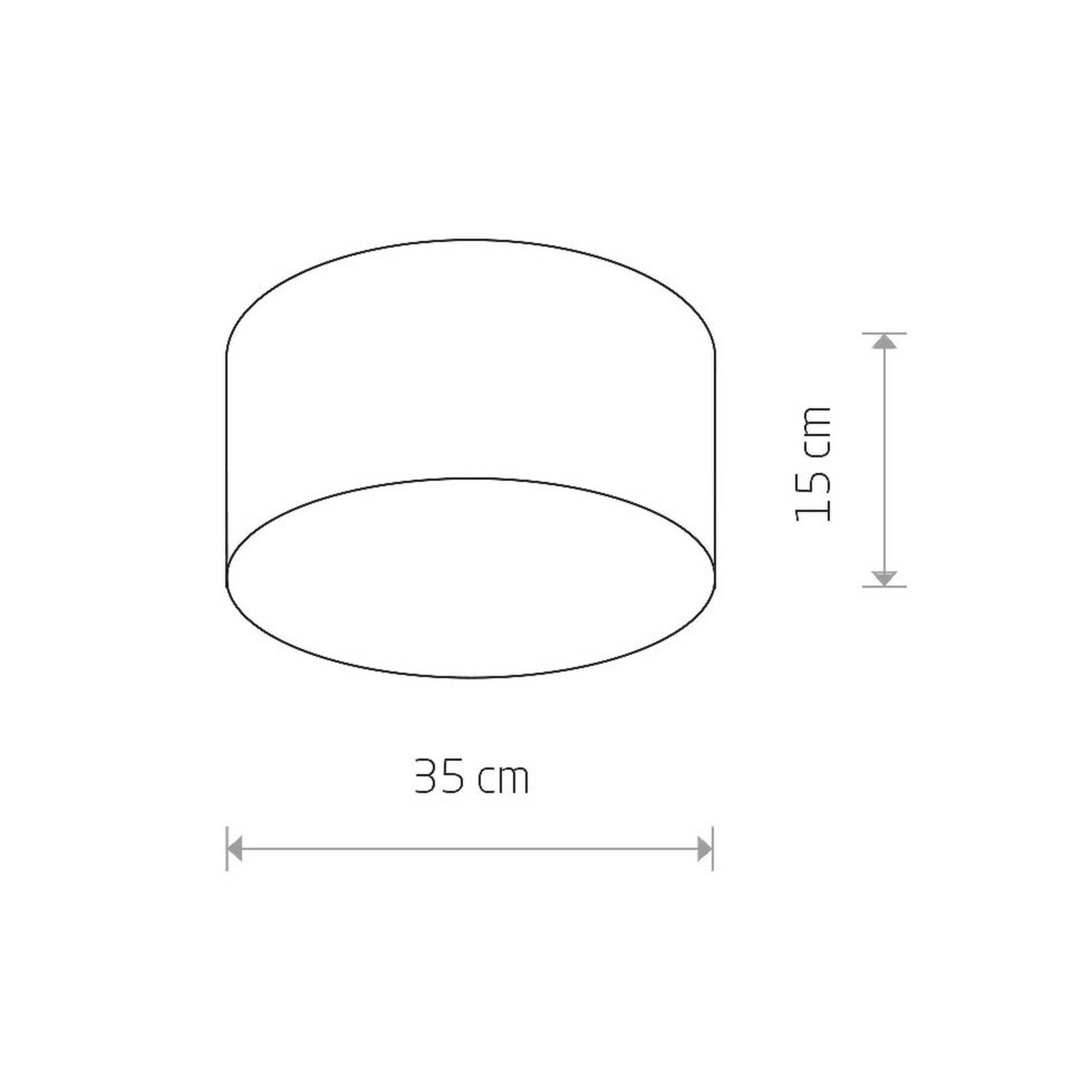 Euluna Plafonieră Cameron gri Ø 35 cm - Camera de zi / sufragerie - gri alb - Țesătură / Textil