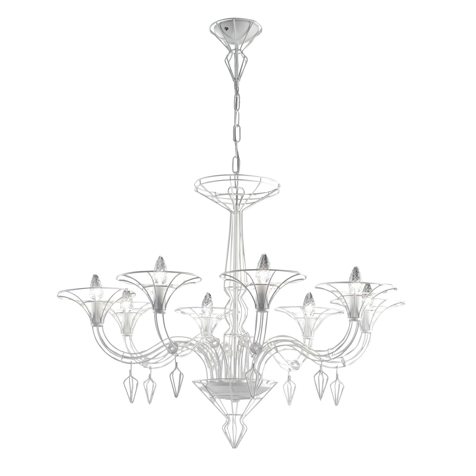 Lampadario Dedalo 8 luci bianco