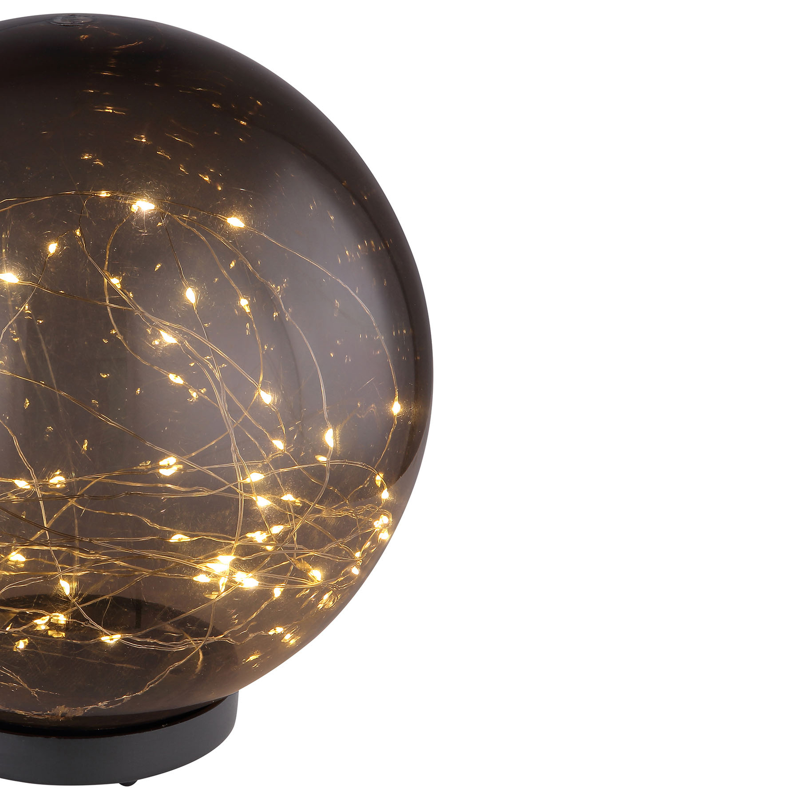 Globo LED-solcellelampe kugle, røgfarvet, Ø 25 cm - solar dekorationslampe - røggrå - plast
