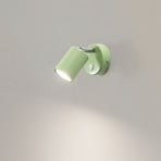 Spot mural Fun, vert clair, hauteur 14 cm, orientable, GU10