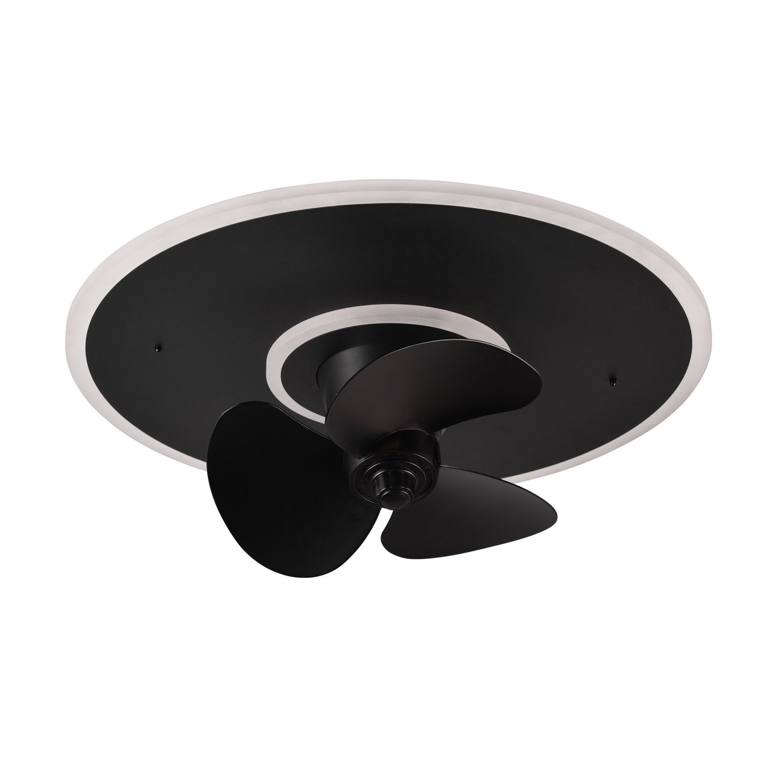 LED-tuuletin Nybro, musta, DC, hiljainen, 50 cm, CCT, kaukosäädin