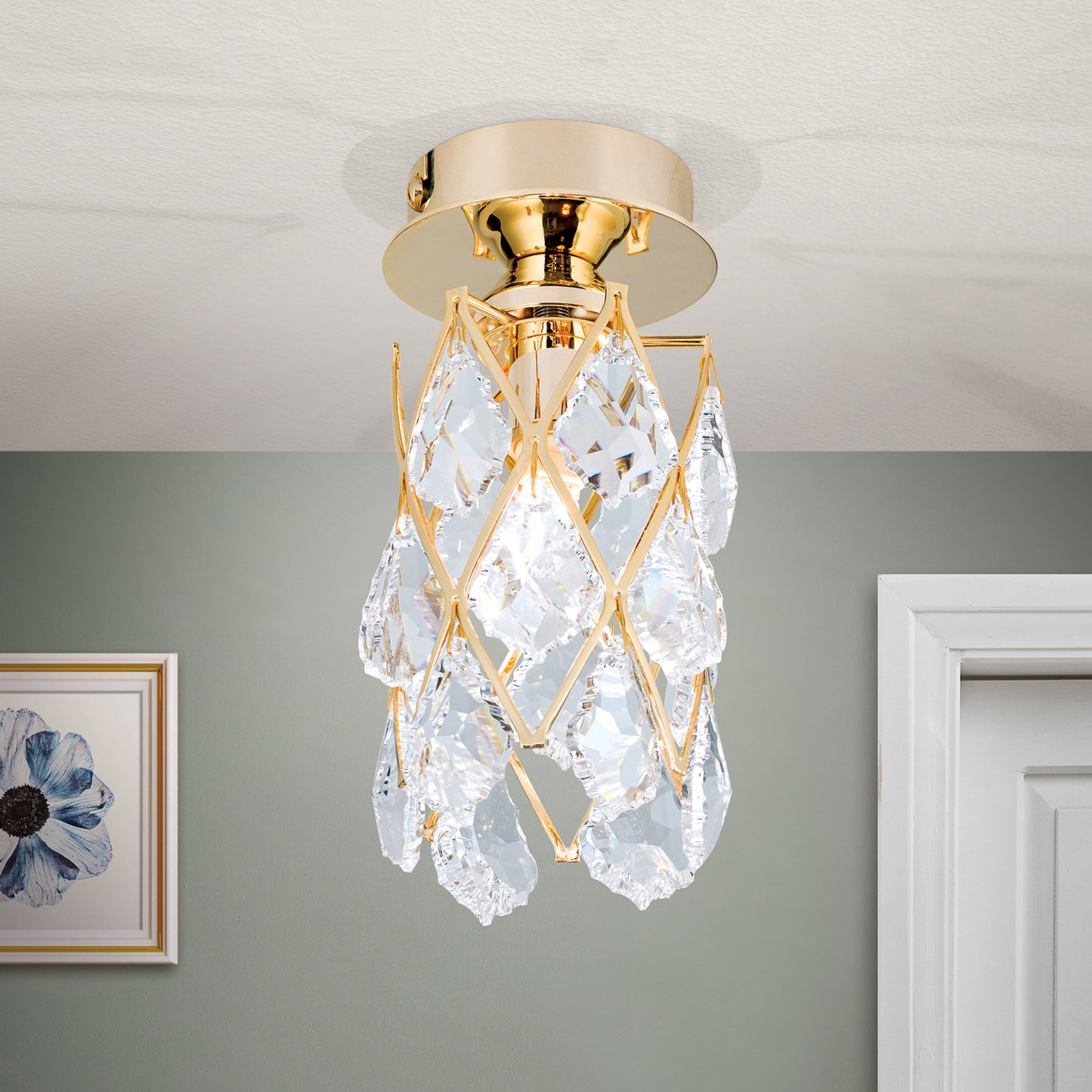 Charlene Crystal Ceiling Light Gold-Plated