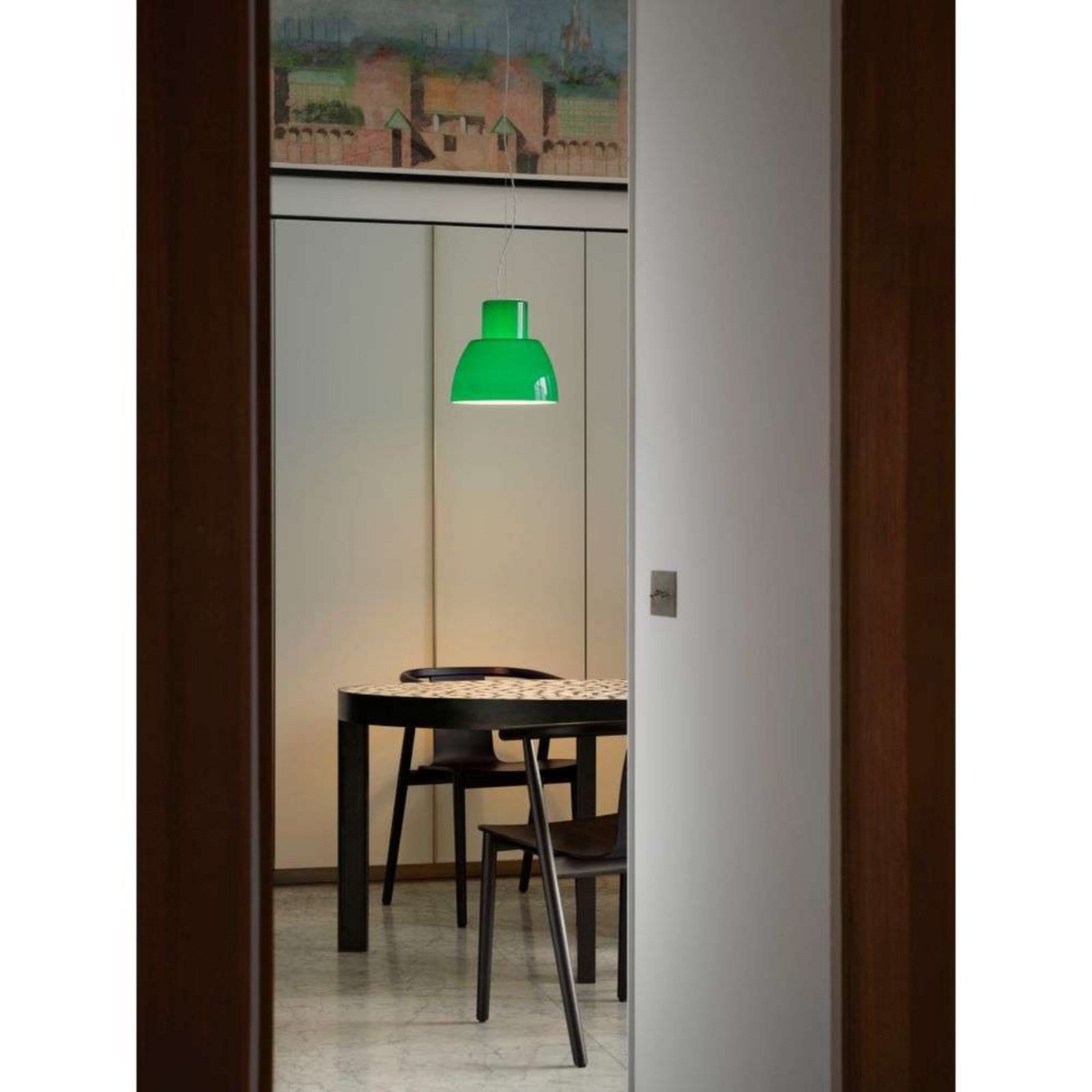 Lorosae Pendel Ø30 Rosemary Green Nemo Lighting - Stue - Glas
