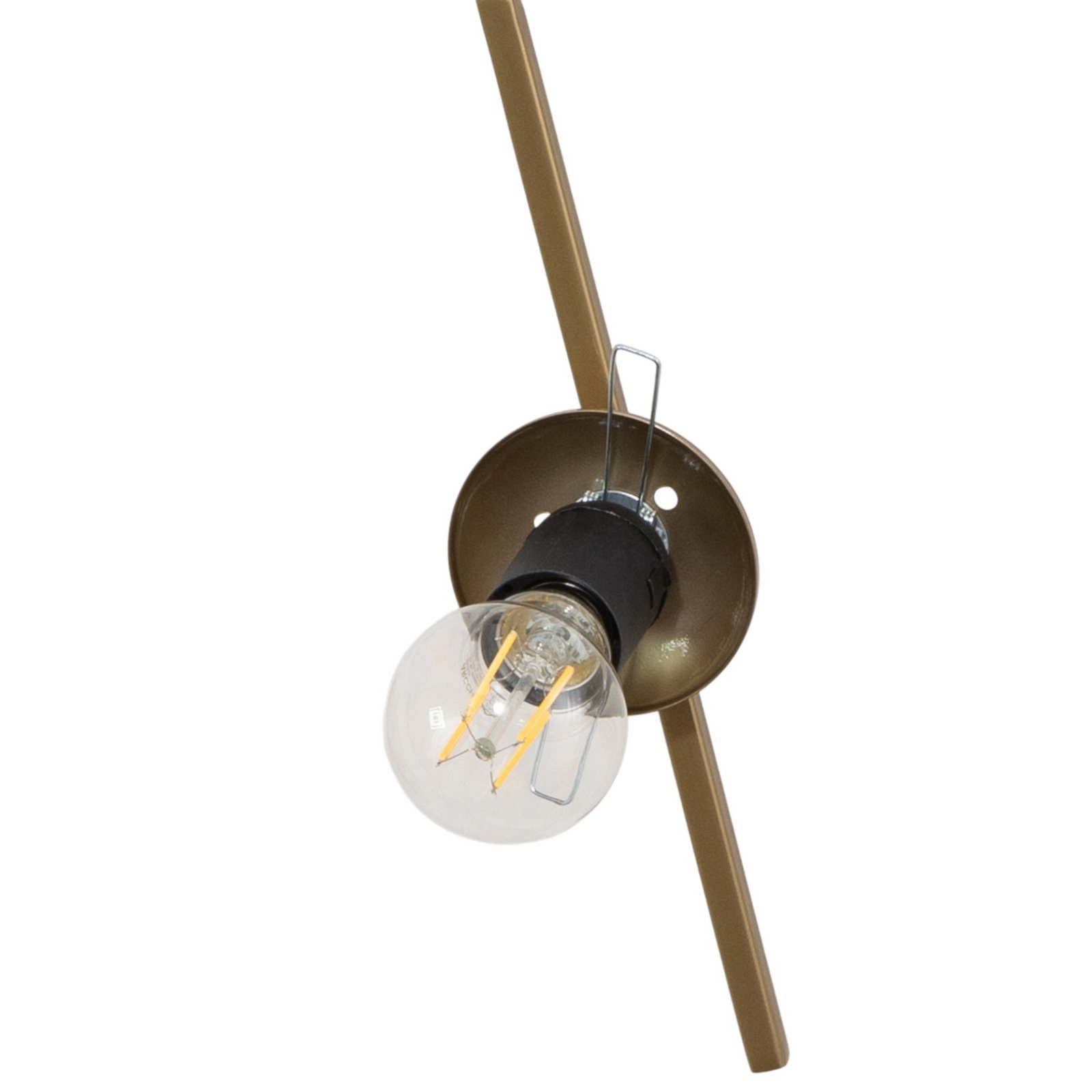 Hengelampe Dolunay, 25 cm lang, gullfarget, glass, E27