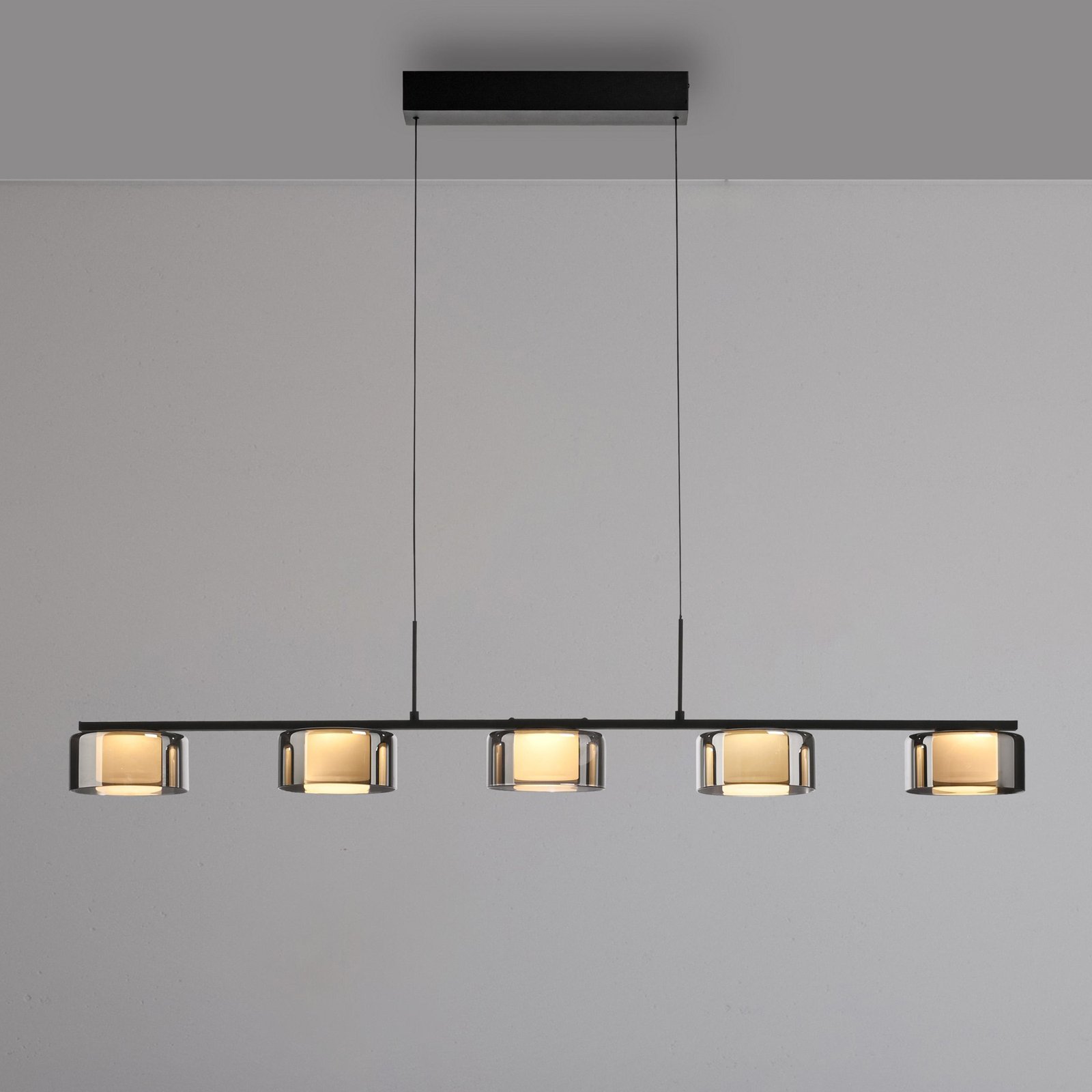 Paul Neuhaus LED-Hängelampe Rika, schwarz, Länge 119 cm