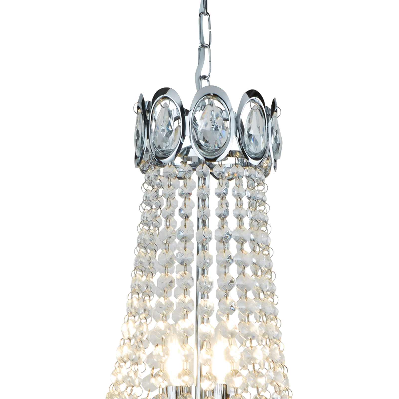 Limoges ljuskrona med glaspärlor hängande