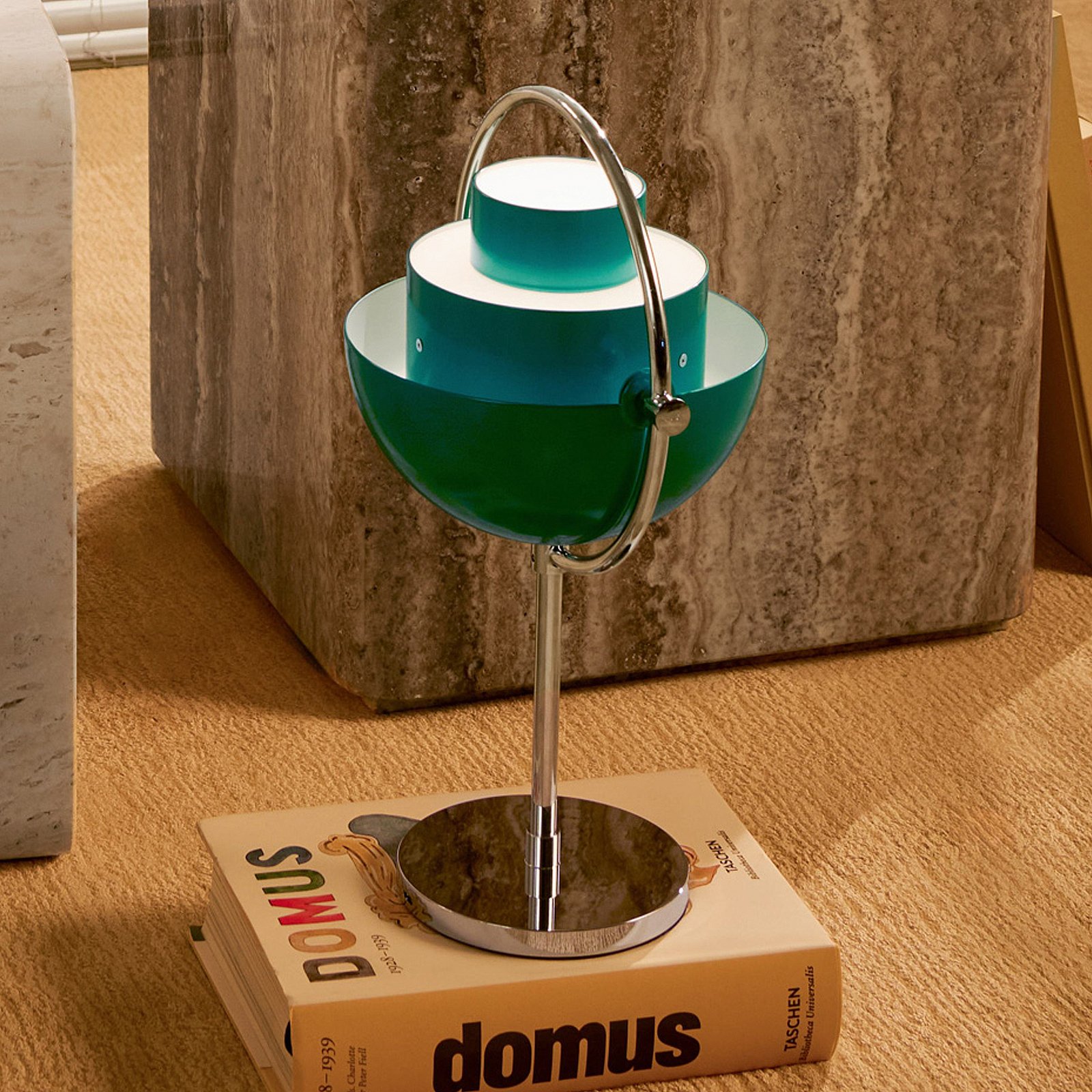 Multi-Lite Portable Tafellamp Chroom/Teal Green - GUBI