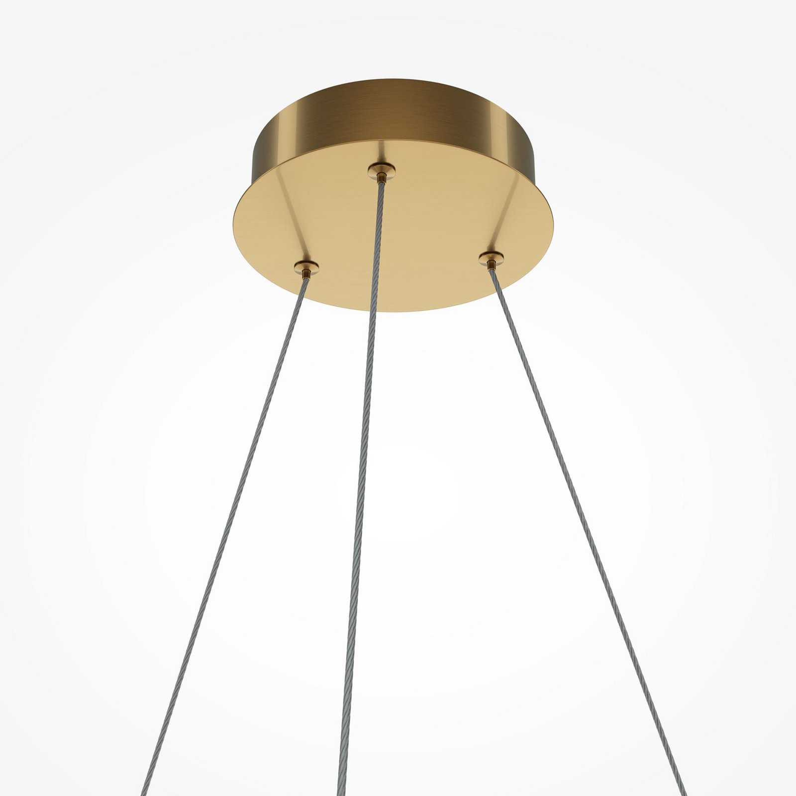 Maytoni, suspension LED Breeze, Ø 60 cm, laiton/transparent, acrylique