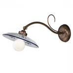 Lampa ścienna Bassano, klosz ceramiczny, wystający
