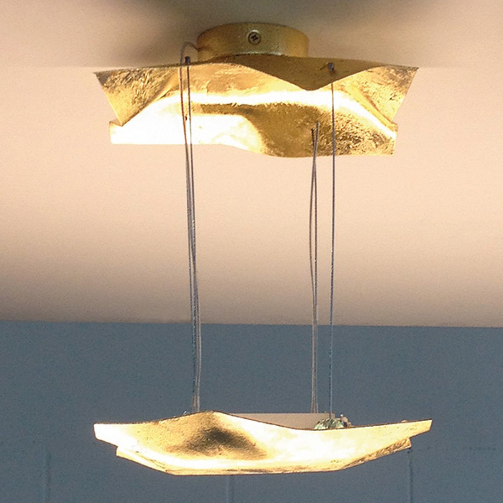 Knikerboker Piccola Crash lampă susp. foiță de aur - Camera de zi / sufragerie - design - auriu - Metal