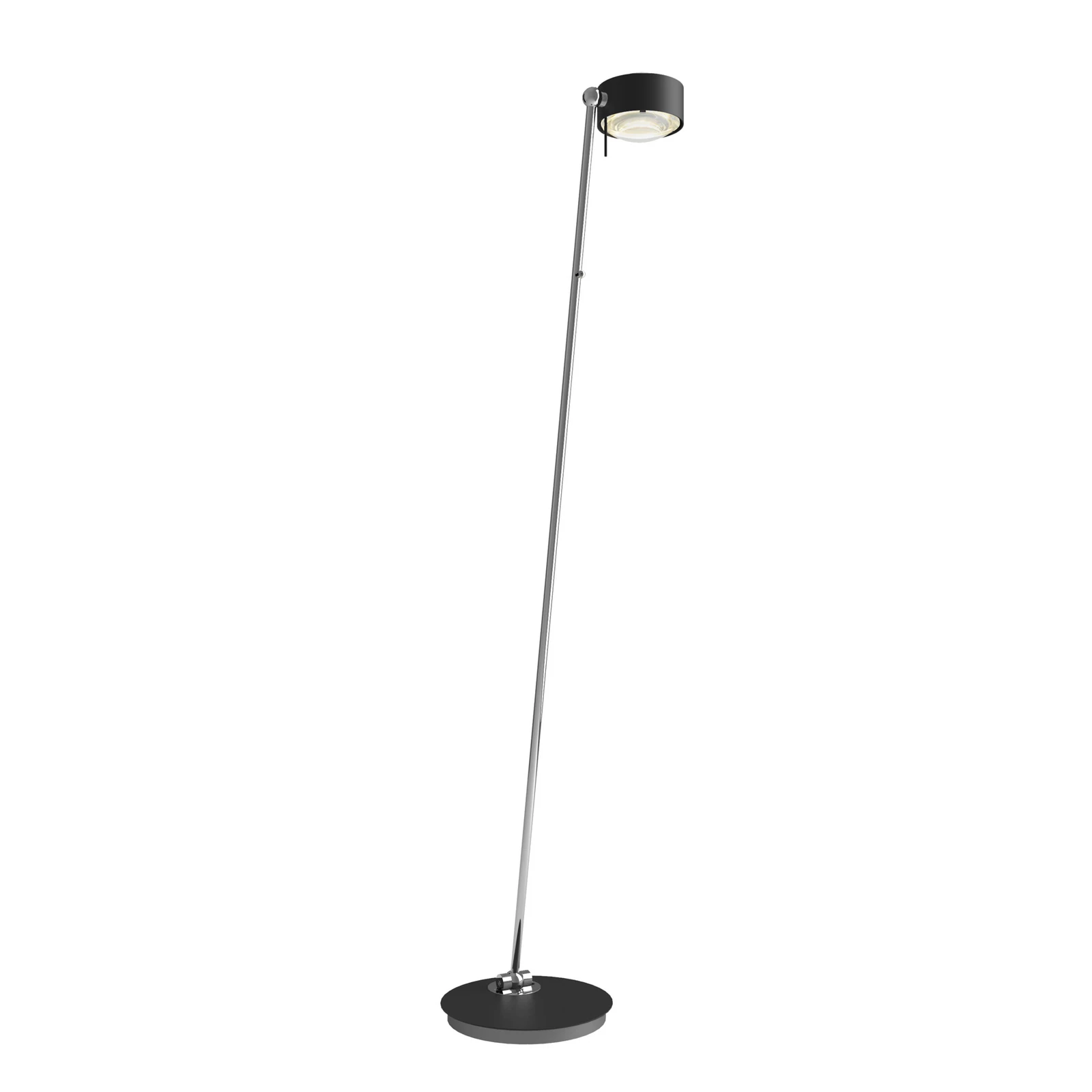 Puk! 120 Floor LED lentes claras/mate, negro/cromo