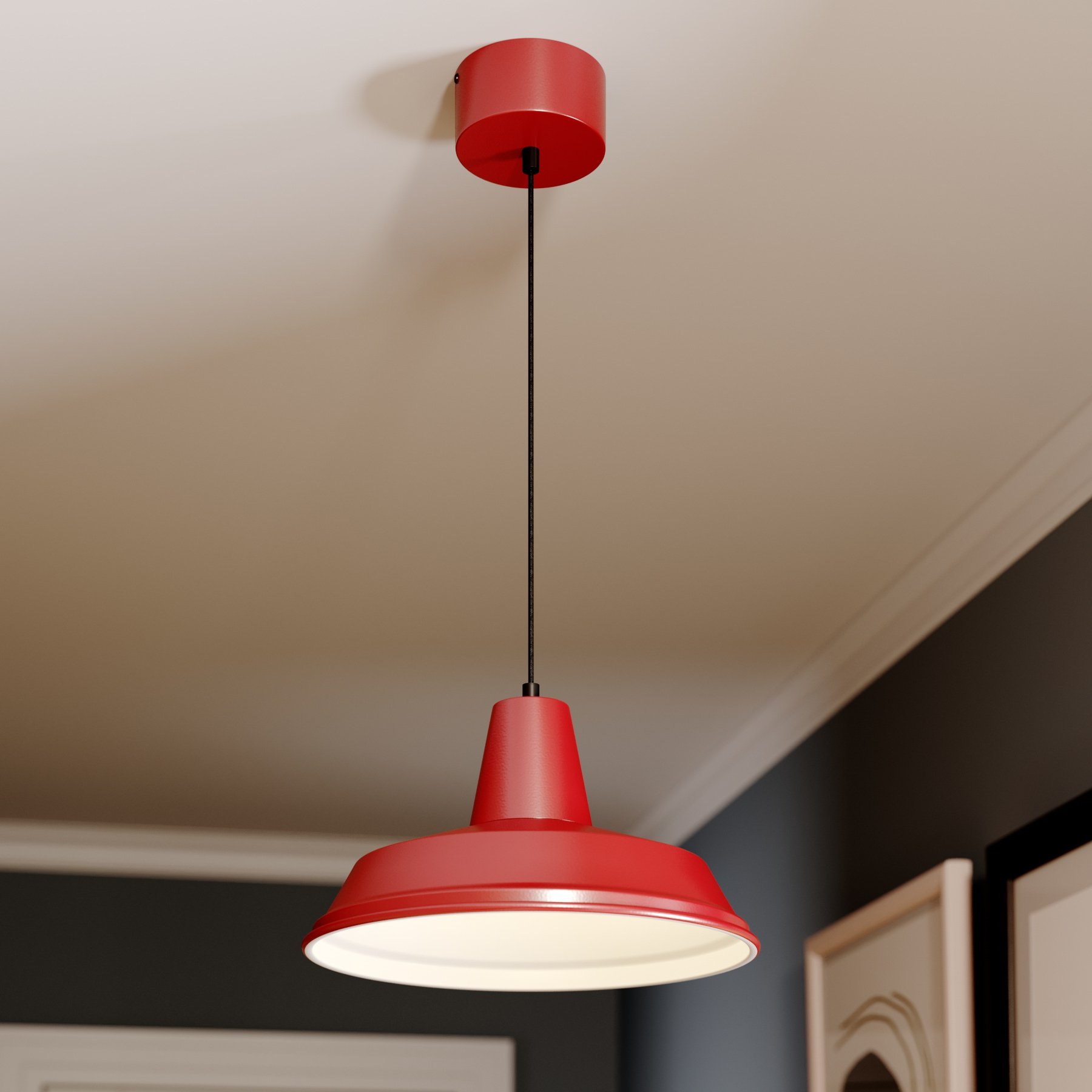 Class hanging light, red/white