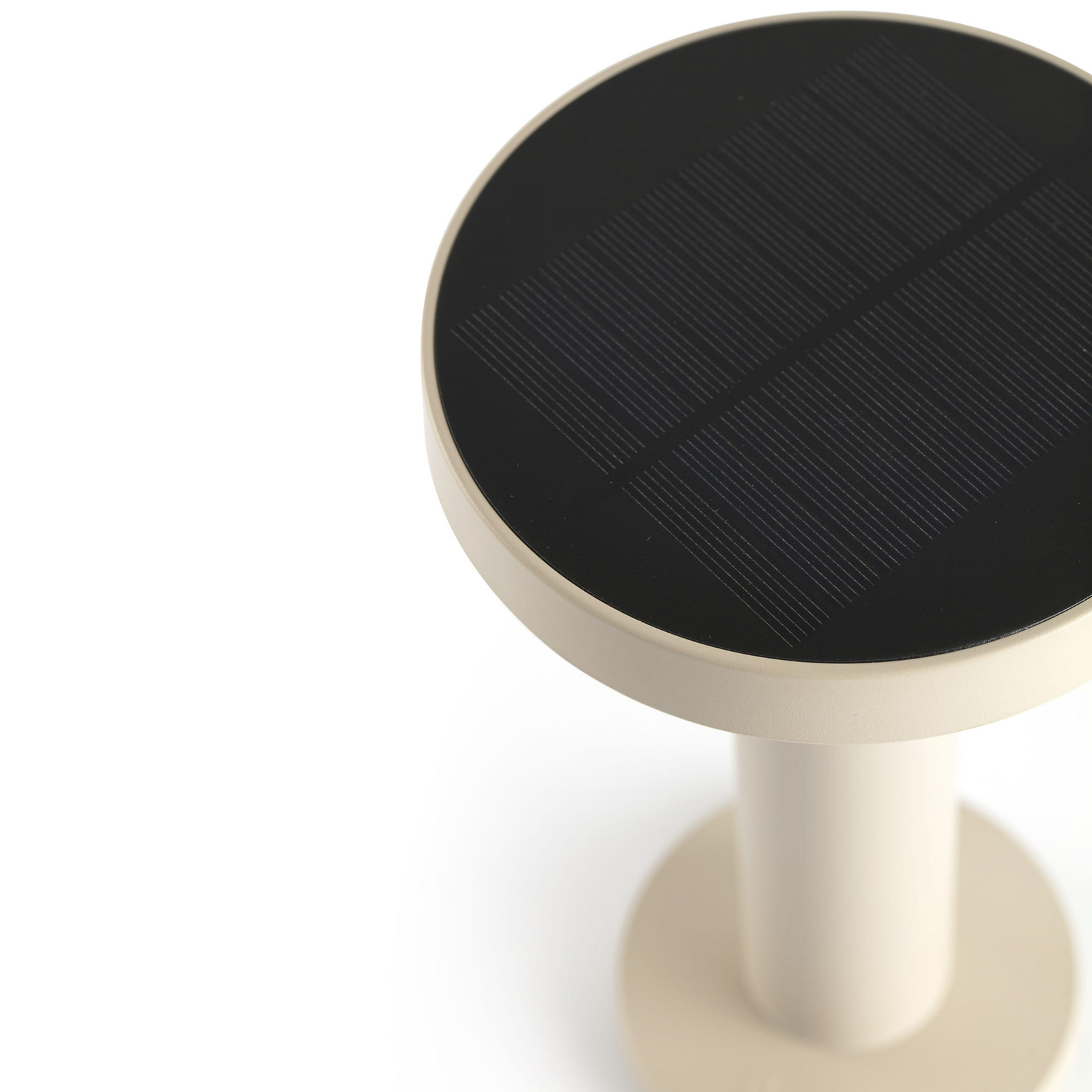 Lampe de table LED solaire Cairo, beige, plastique, IP44, 21 cm