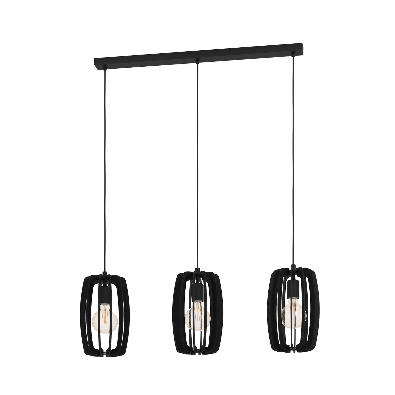 Suspension Bajazzara trois abat-jour cages noire