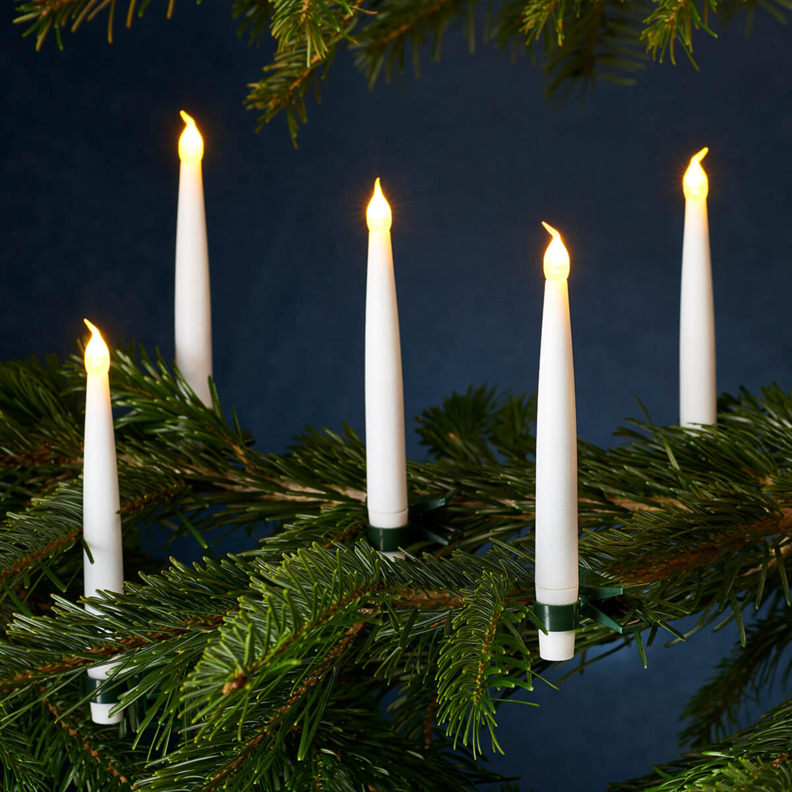 Sirius Set of ten wireless Xmas tree candles Carolin, plastic, H: 14.5 cm