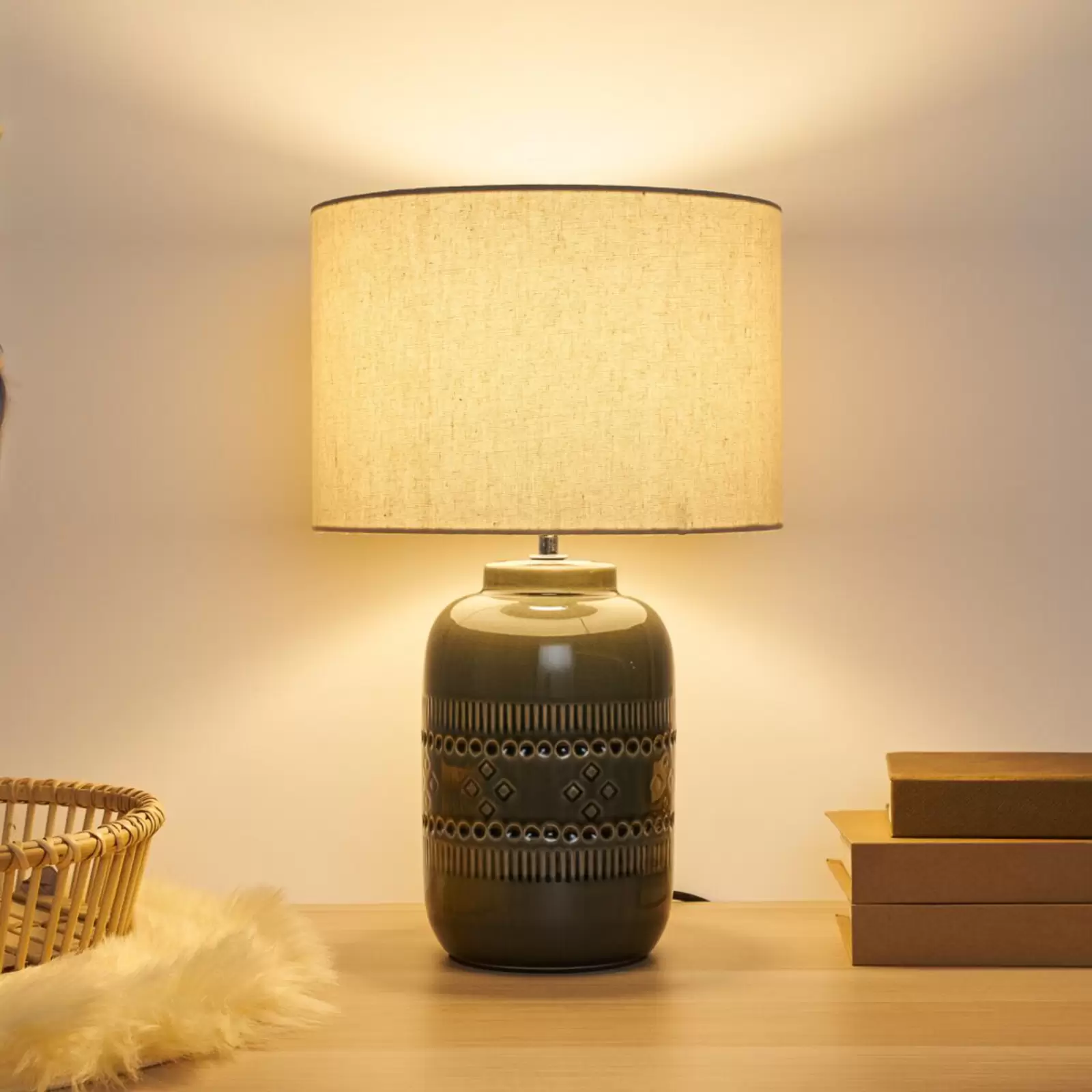 Pauleen Gleaming Beauty Tischlampe mit Keramikfuß | Tischlampen