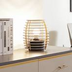 Lindby Ediz table lamp, multi-layered wooden shade