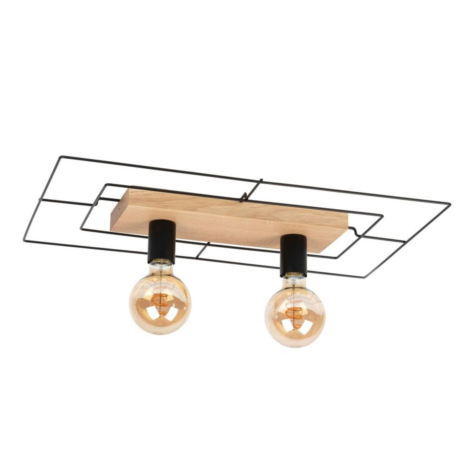 Bridge 2 Ceiling Lamp Black/Wood - Envostar