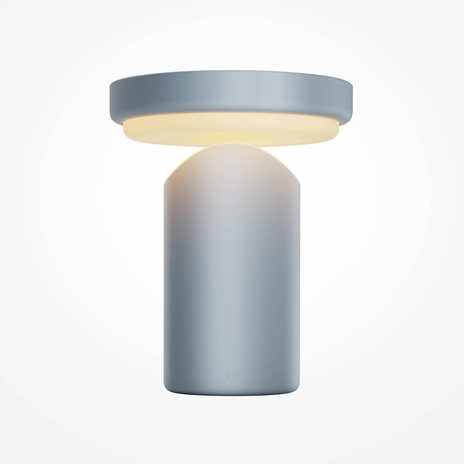 LED-Akku-Tischlampe Topo, hellblau, Höhe 20 cm Metall Dimmer