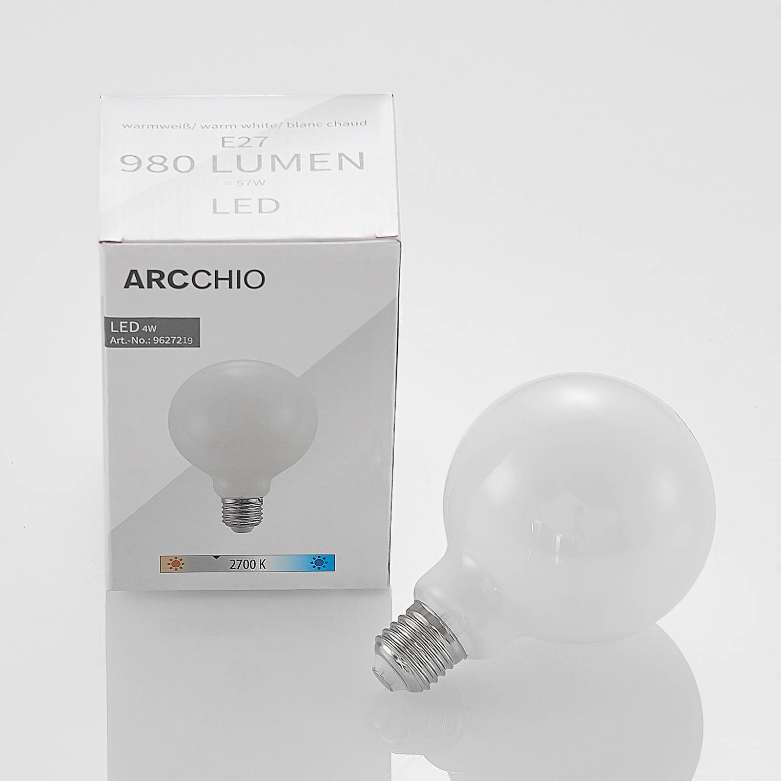 Żarówka LED E27 8W 2 700 K G95 globe, opalowa