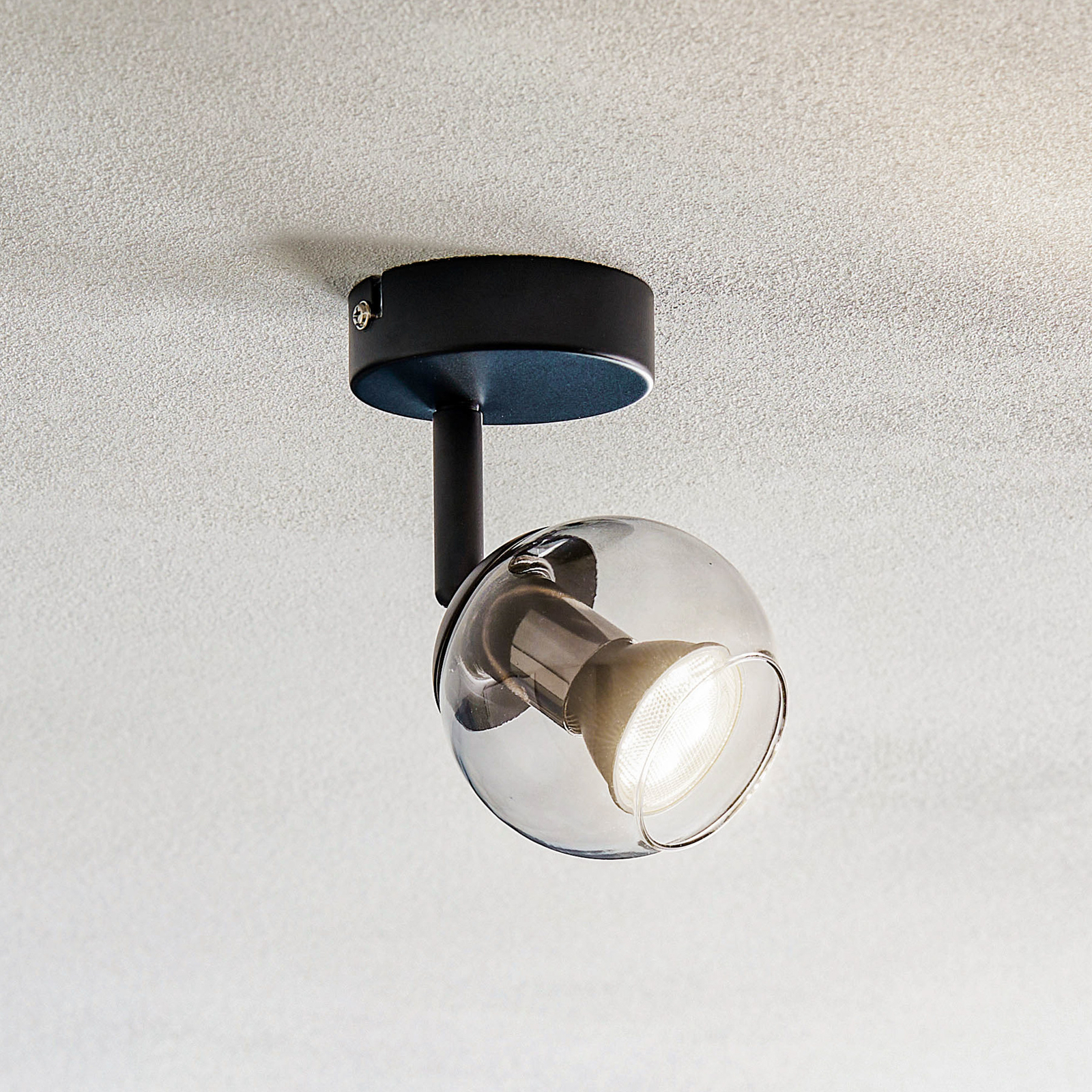 Lindby spotlight Samika, 1-lampa, 16,6 cm hög, glas