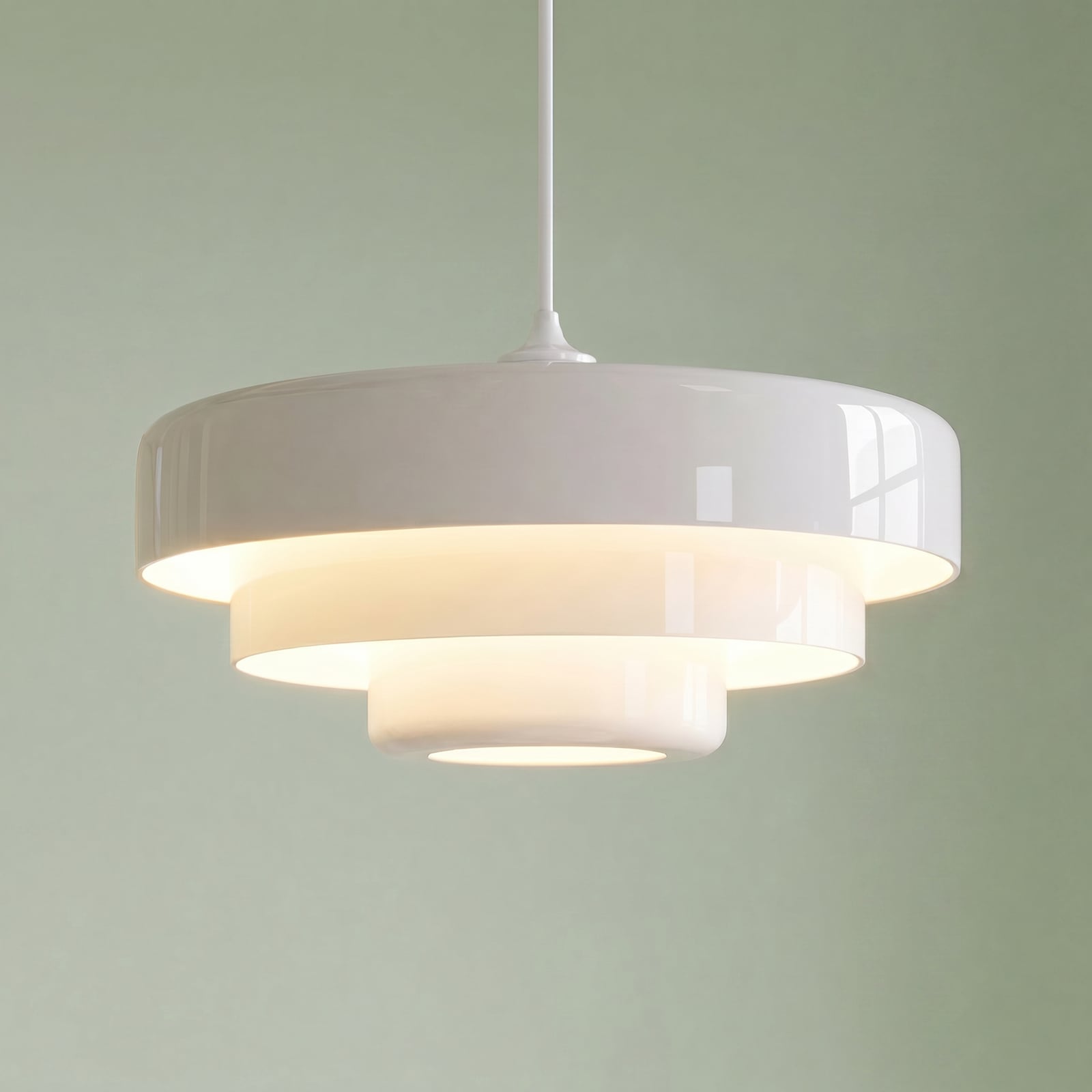 Lindby hänglampa Tivra, vit, Ø 35 cm, metall, E27