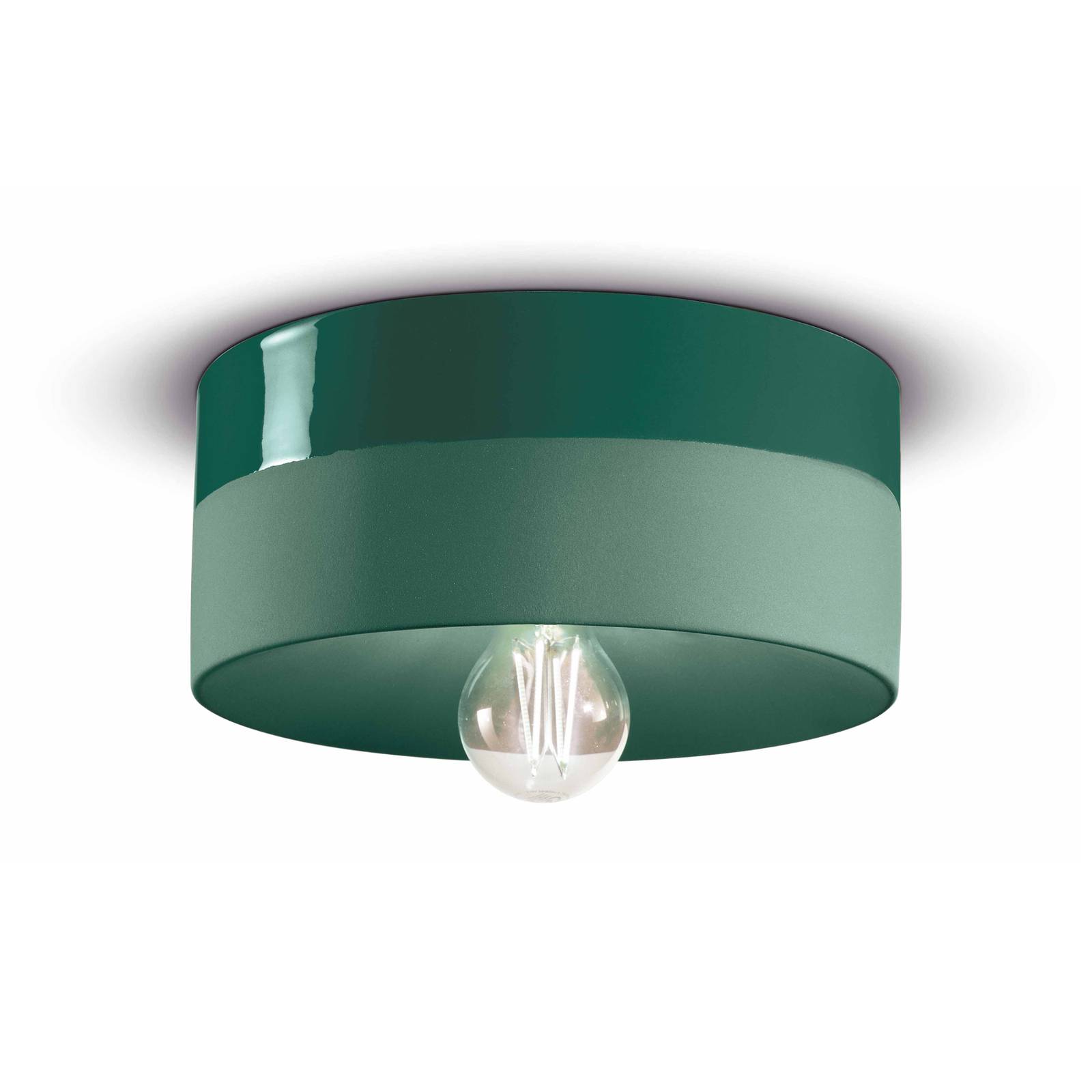 Loftslampe PI keramik blank/mat Ø 25 cm grøn