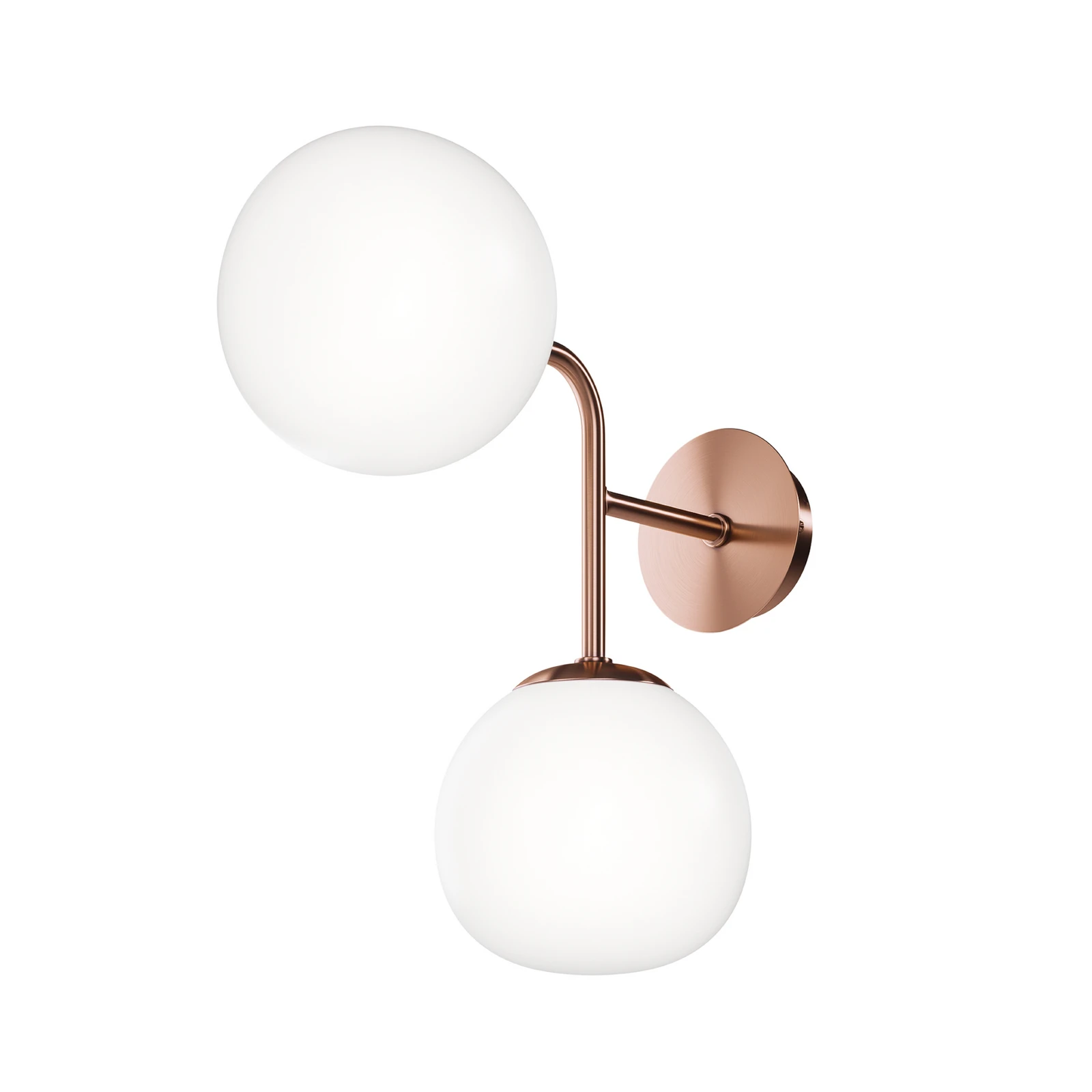 Maytoni, applique murale Erich, laiton rosé, verre/métal, à 2 lampes