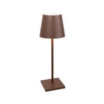 Zafferano Poldina L Desk battery lamp IP54 corten