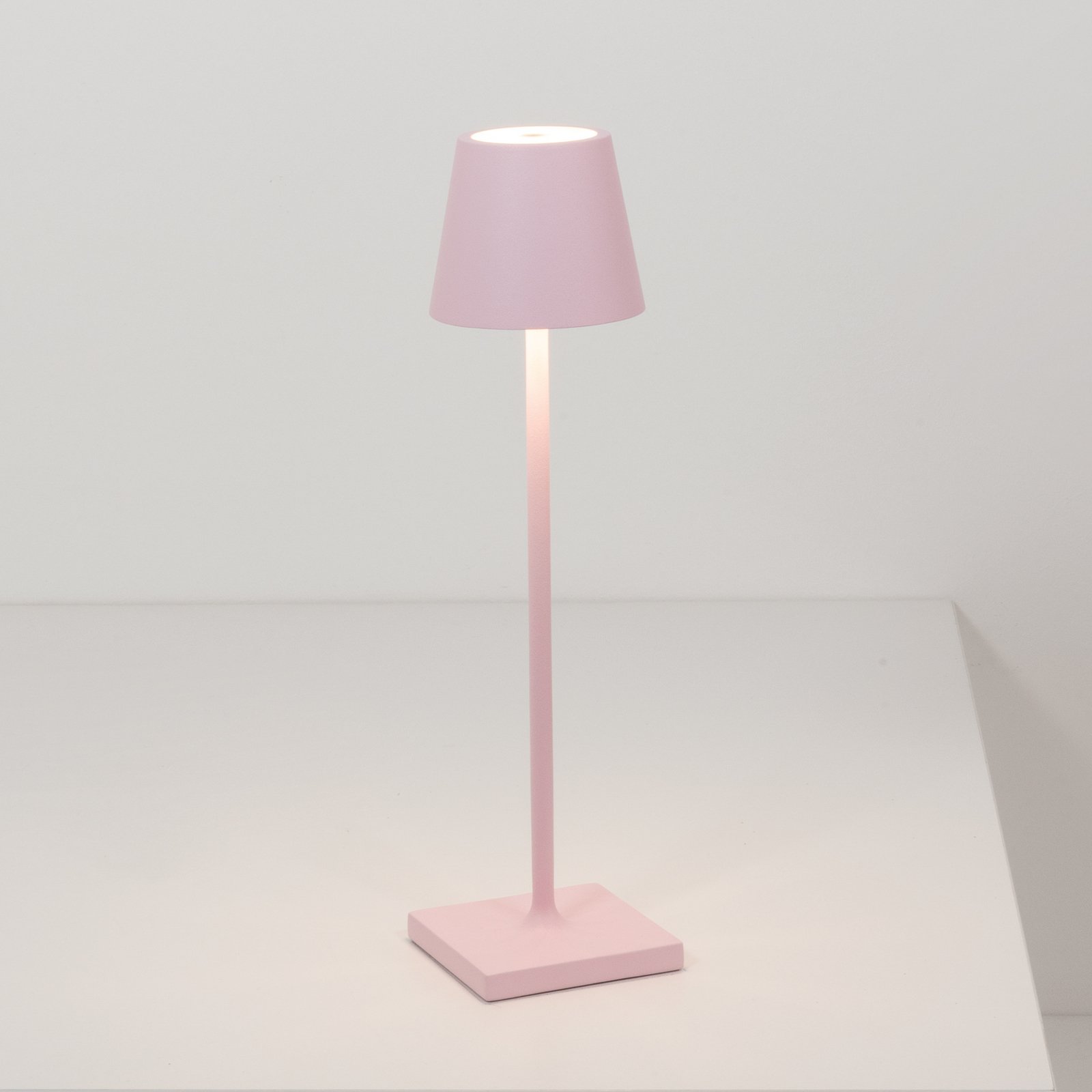 Zafferano Poldina mikro uppladdningsbar lampa IP65 rosa