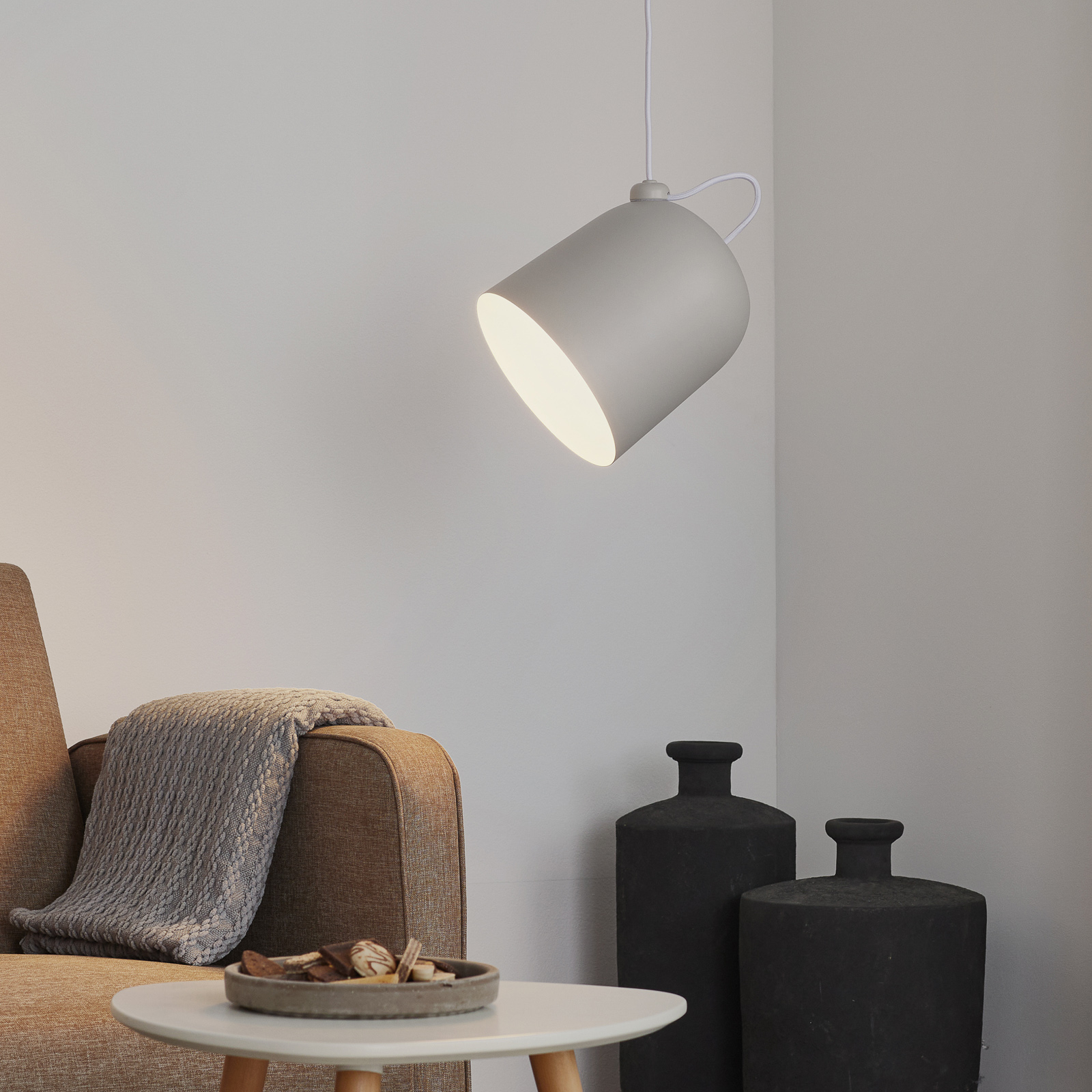 Nordlux Angle LED hanging light, white, for Living / Dining Room, metal, 10 W, energy efficiency: A+, H: 24.5 cm