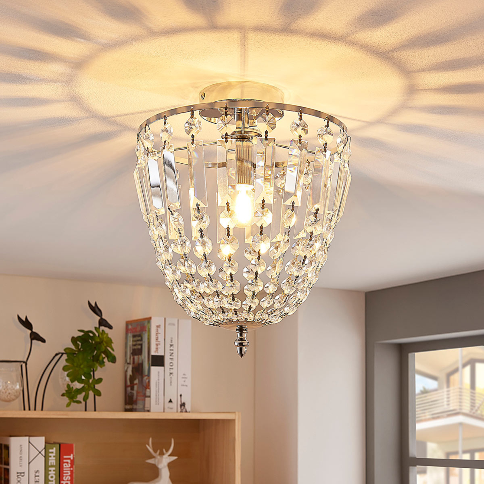 Sparkling glass crystal ceiling light Lionello
