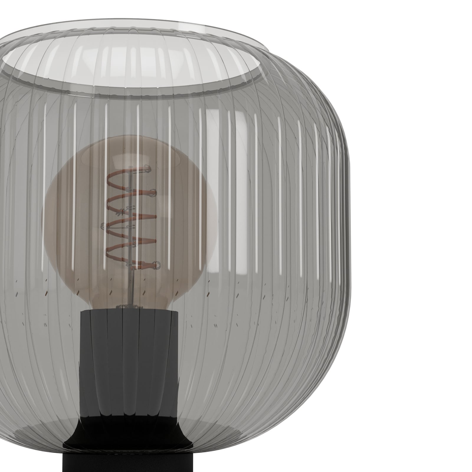Stolová lampa Dasmina, dymovo šedá/čierna, sklo, oceľ, E27 Stolová lampa Dasmina, dymovo šedá/čierna, sklo, oceľ, E27