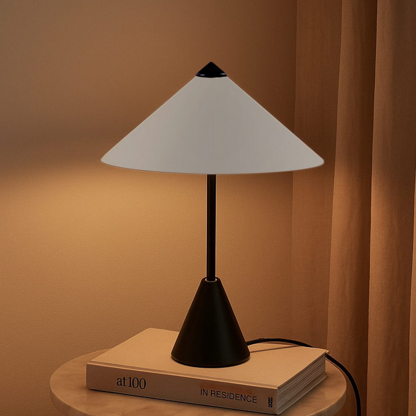 Lindby Lampă de masă Norvik înălțime 35 cm negru/gri metal - Camera de zi / sufragerie - Modern - negru gri deschis