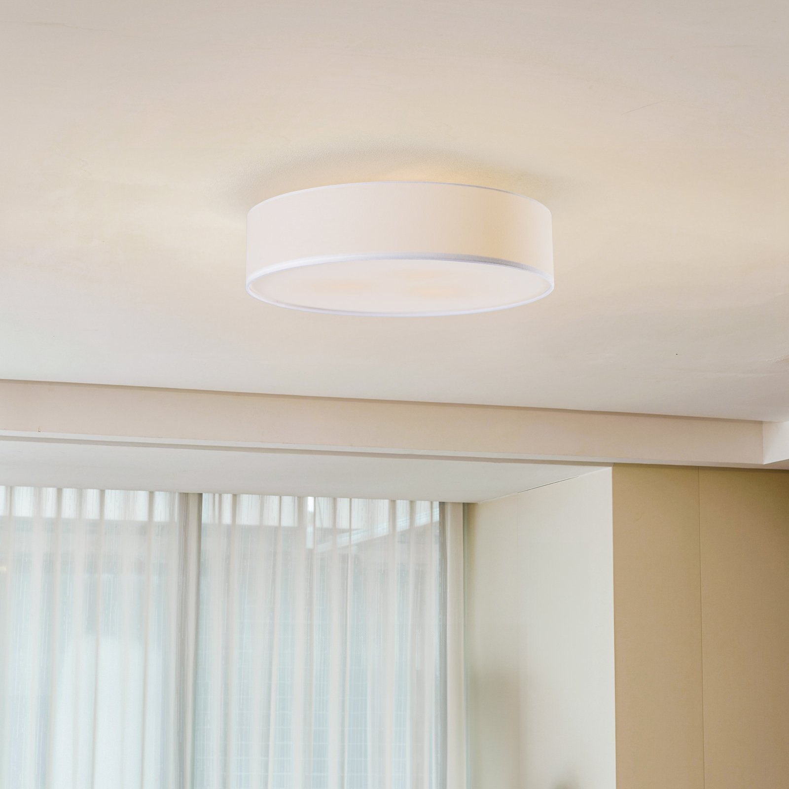 Sebatin Candeeiro de Tecto Ø50 White/Nickel - Lindby