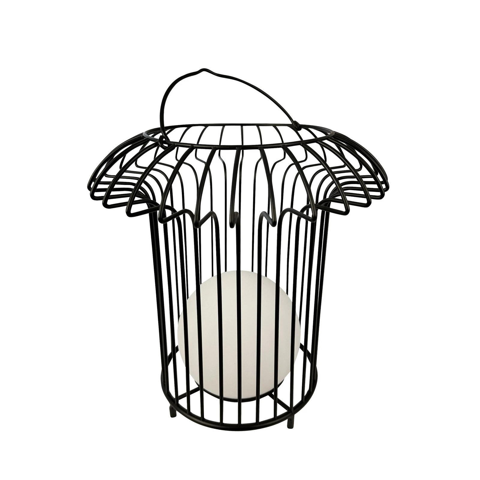 Dyberg Larsen LED-batteridrevet bordlampe Basket, svart, metall