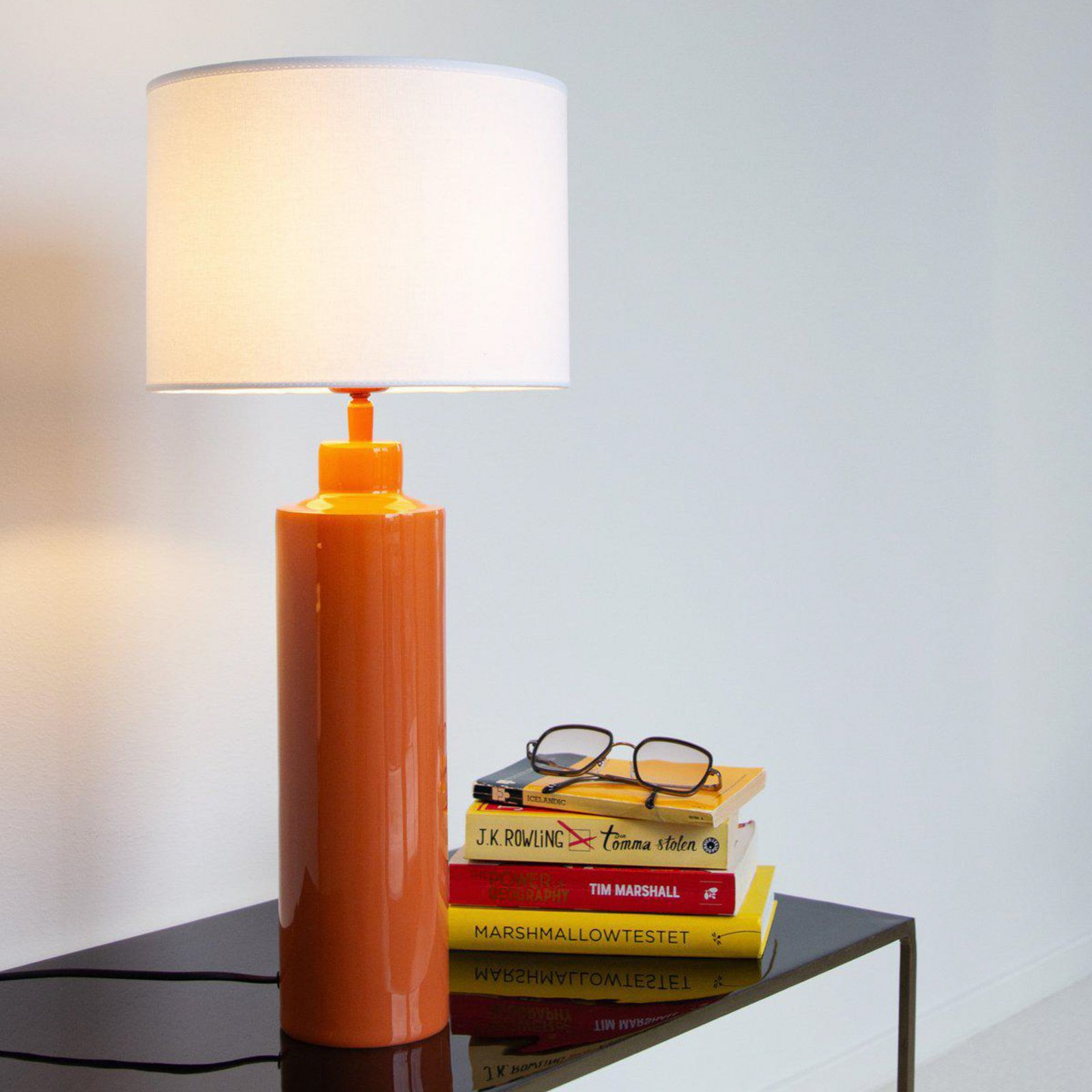 PR Home Stolní lampa Solo, oranžová/bílá, výška 65 cm