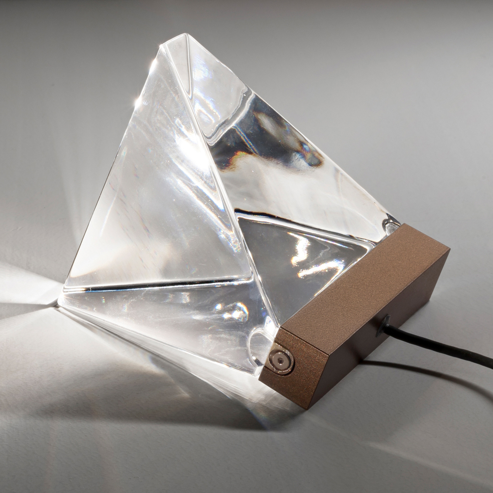Fabbian Tripla - Kristály LED asztali lámpa, bronz