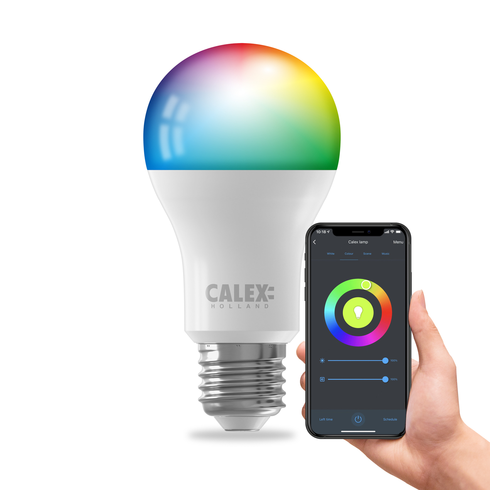 Calex smart ampoule LED E27 A60 9,4 W CCT RVB